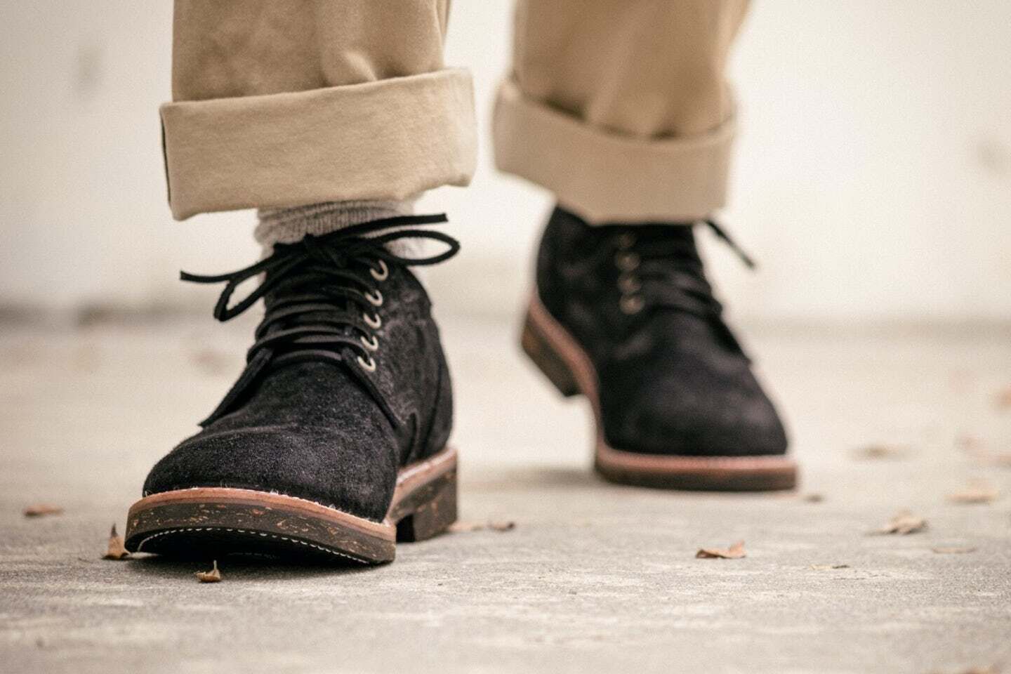 Oak Street Bootmakers Trench Oxford, Black Oil Tan Roughout