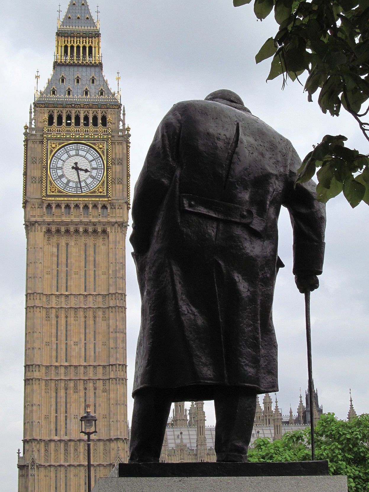 WInston Churchill, The statue overlooks the Houses of Parliament