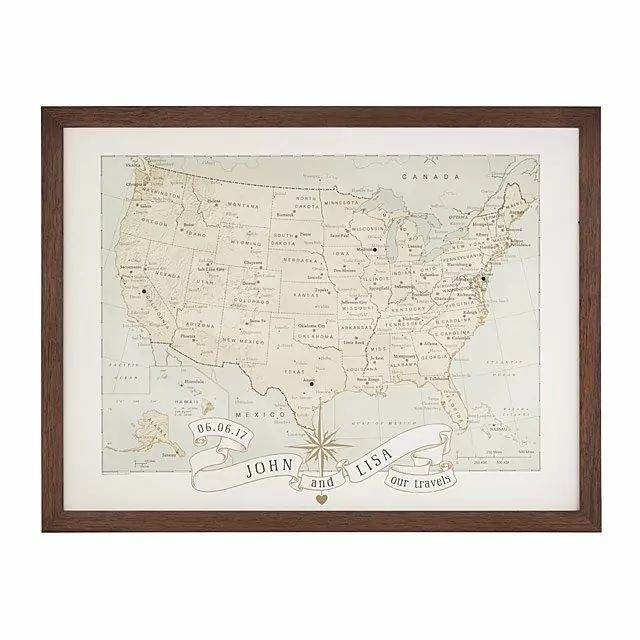 Personalized Anniversary Pushpin USA Map