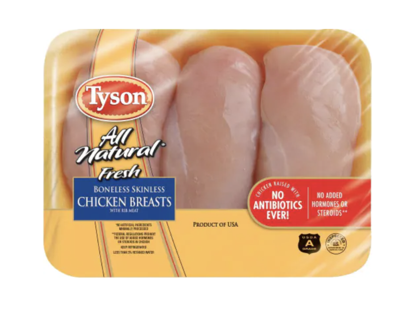 Tyson All Natural Fresh Boneless Skinless Chicken Breasts