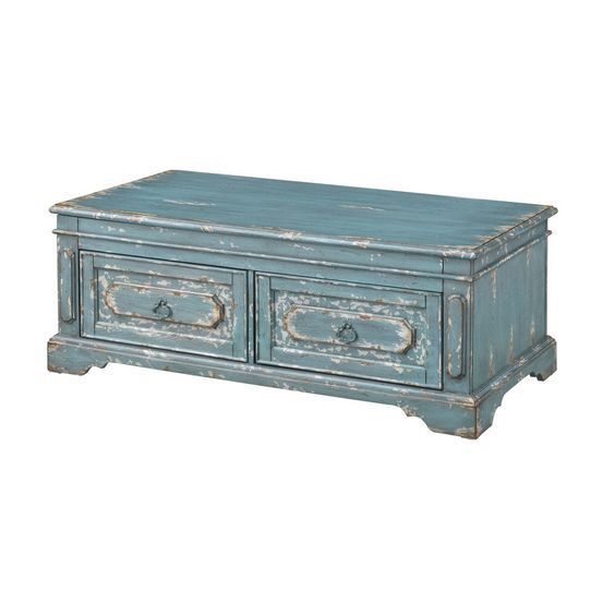 Castered Cocktail Table Blue