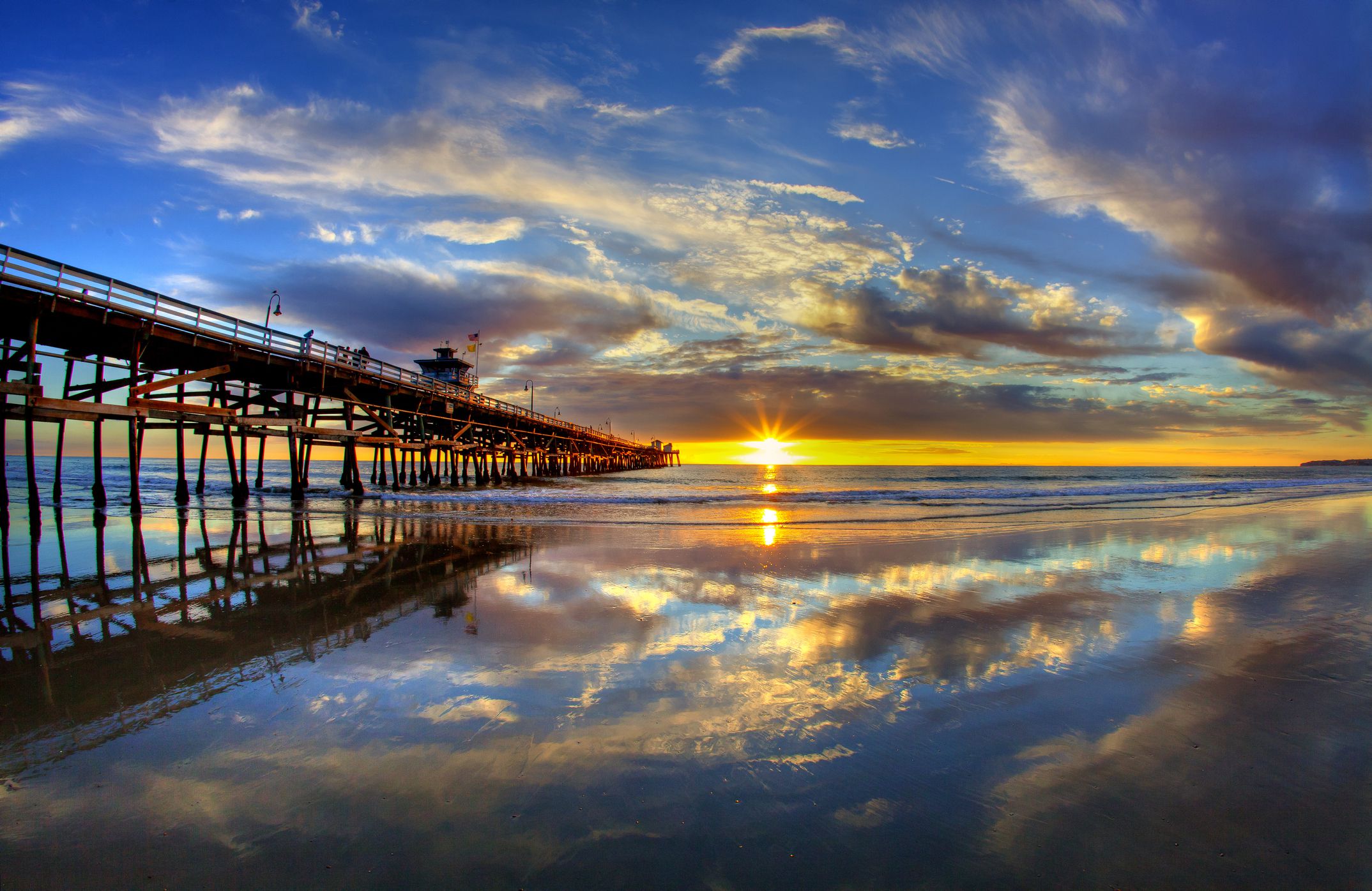 The San Clemente Pier at Sunset during Summer