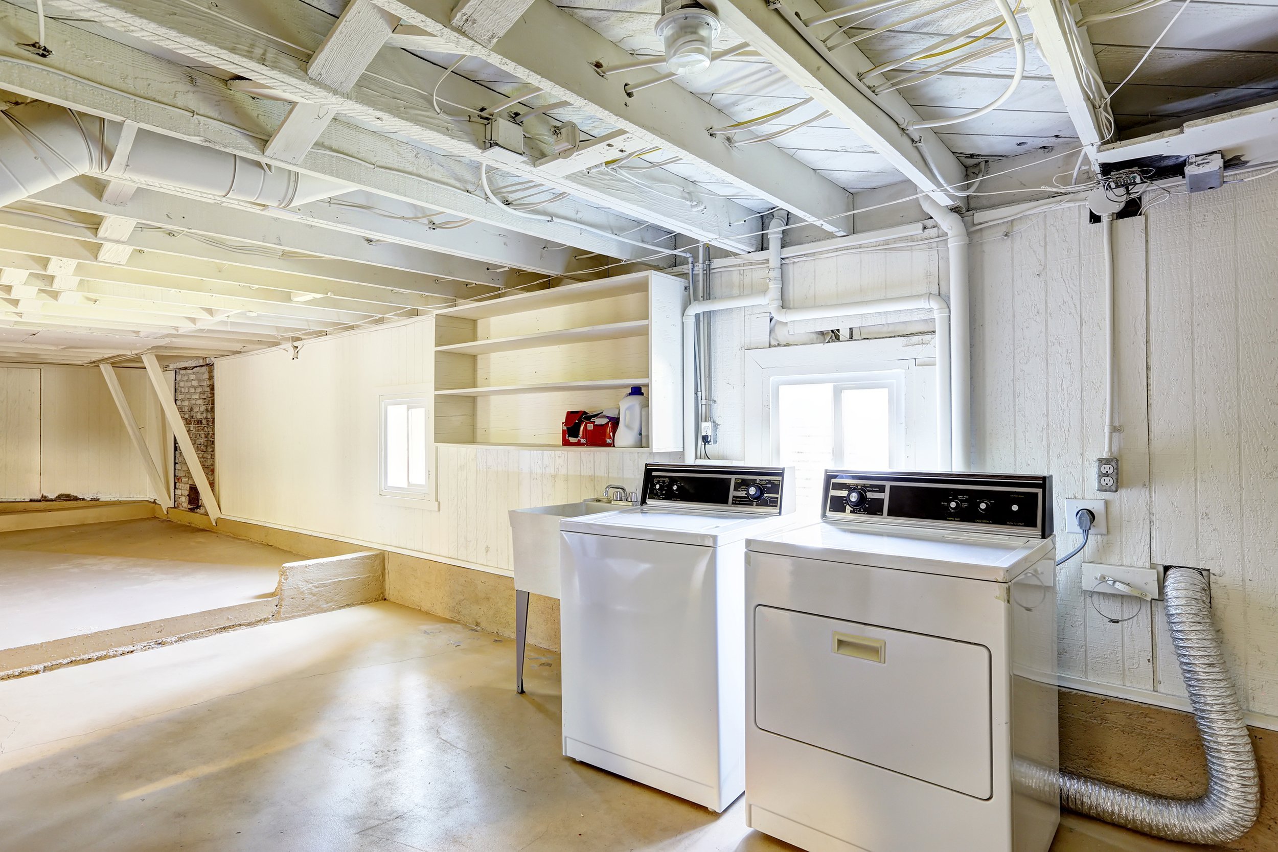 Spacious empty basement