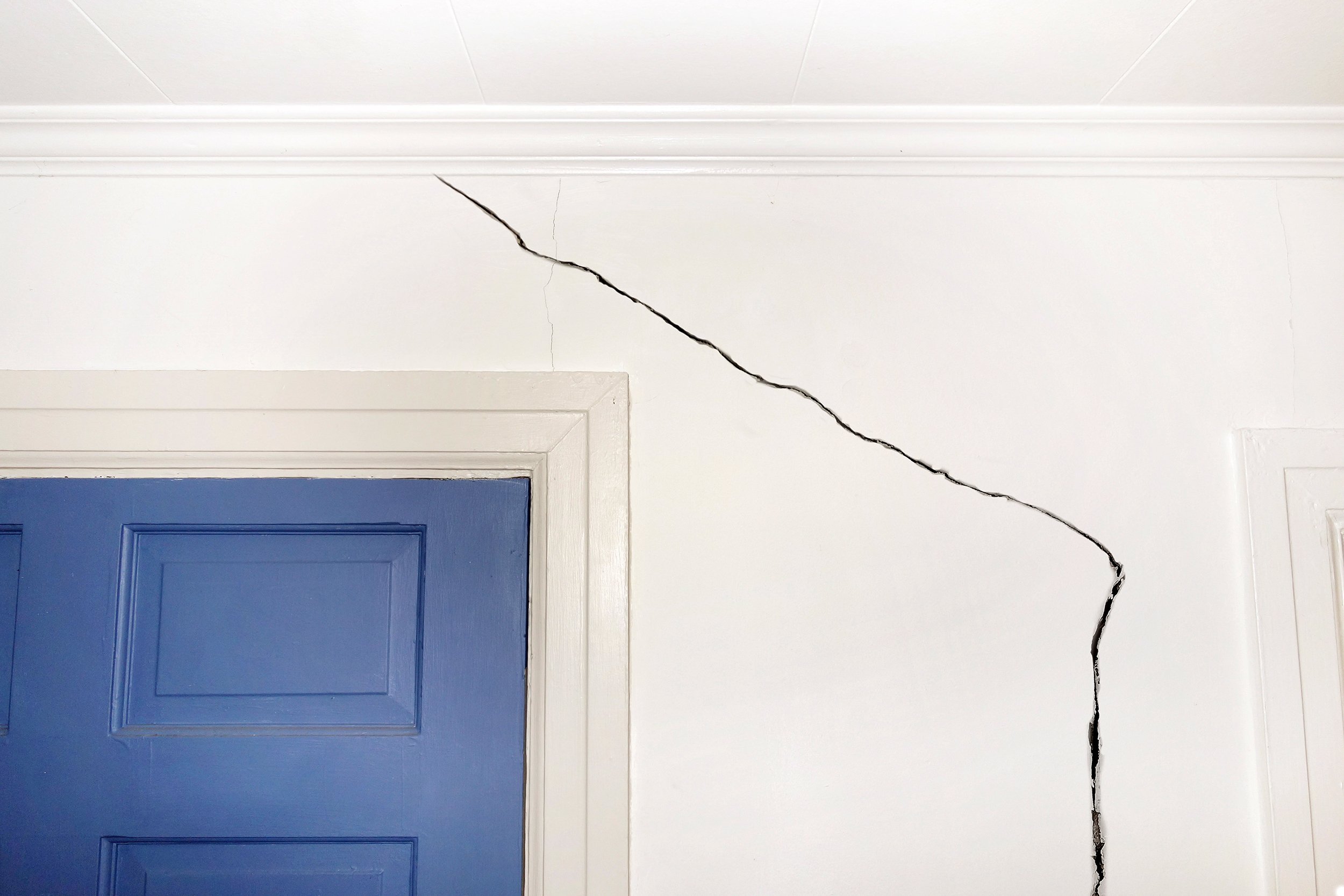 Crack in the wall of a home due to foundation issues