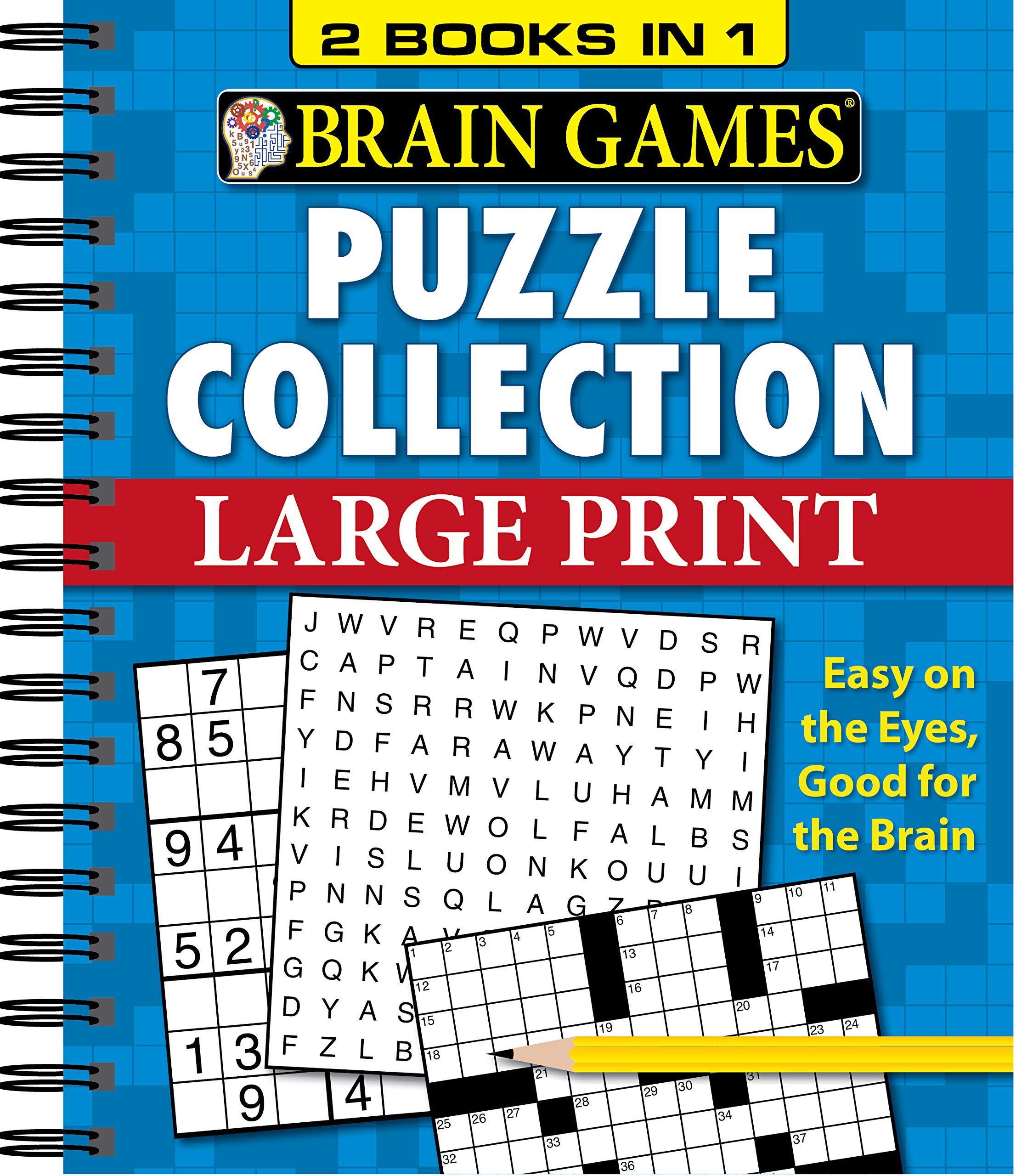 Brain Games 2 Books in 1 Puzzle Collection, Large Print