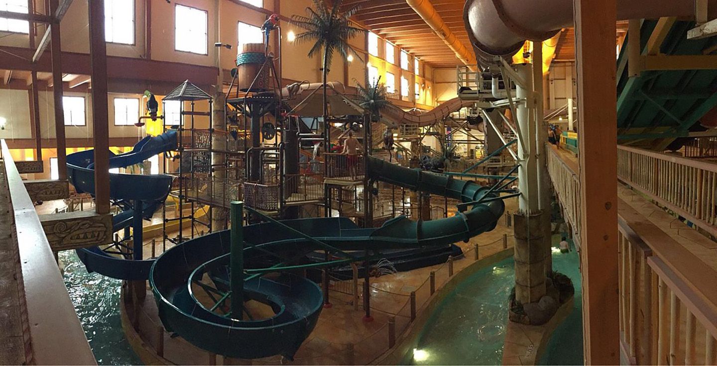 Indoor water park.