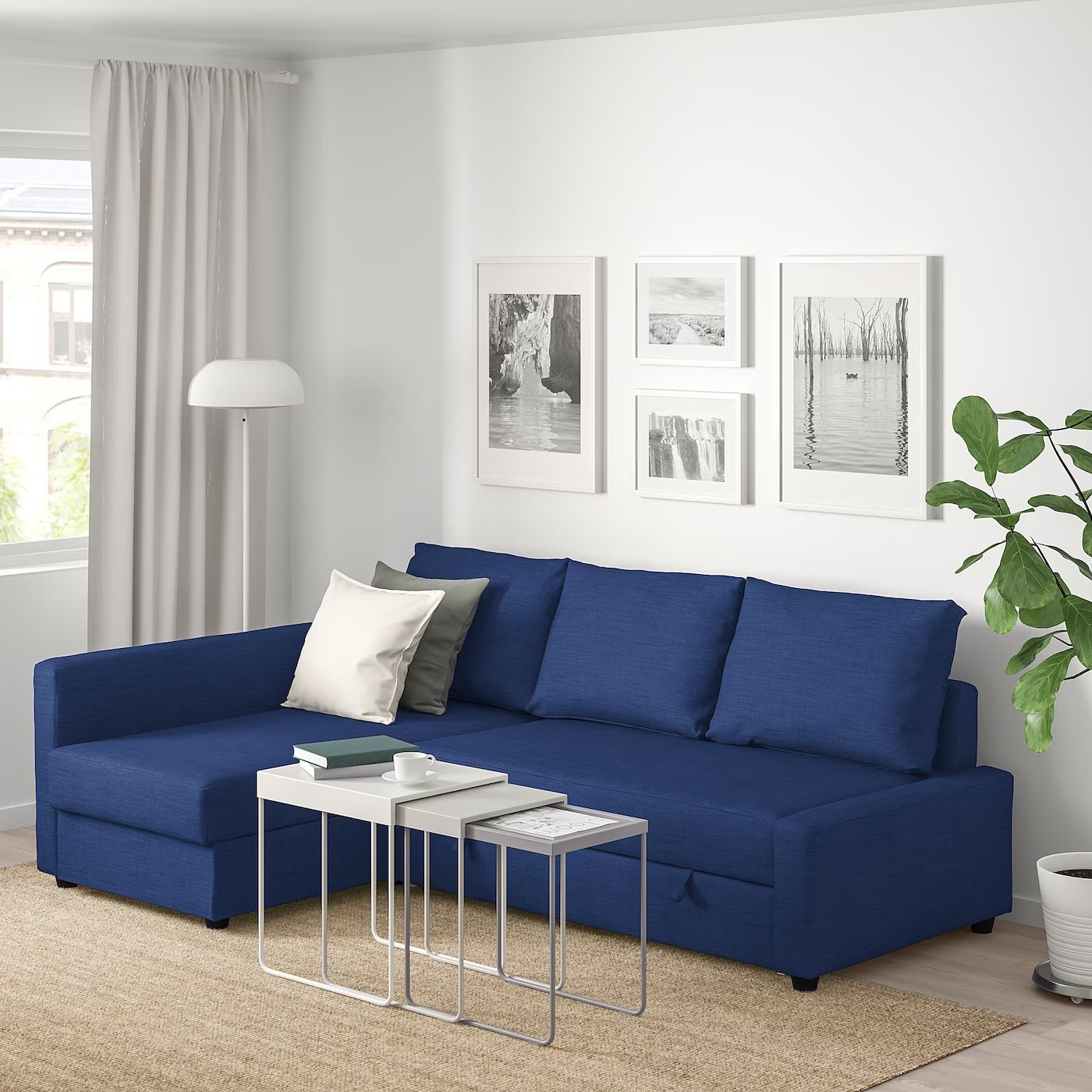 FRIHETEN Sleeper Sectional 3 Seat with Storage, Skiftebo Blue