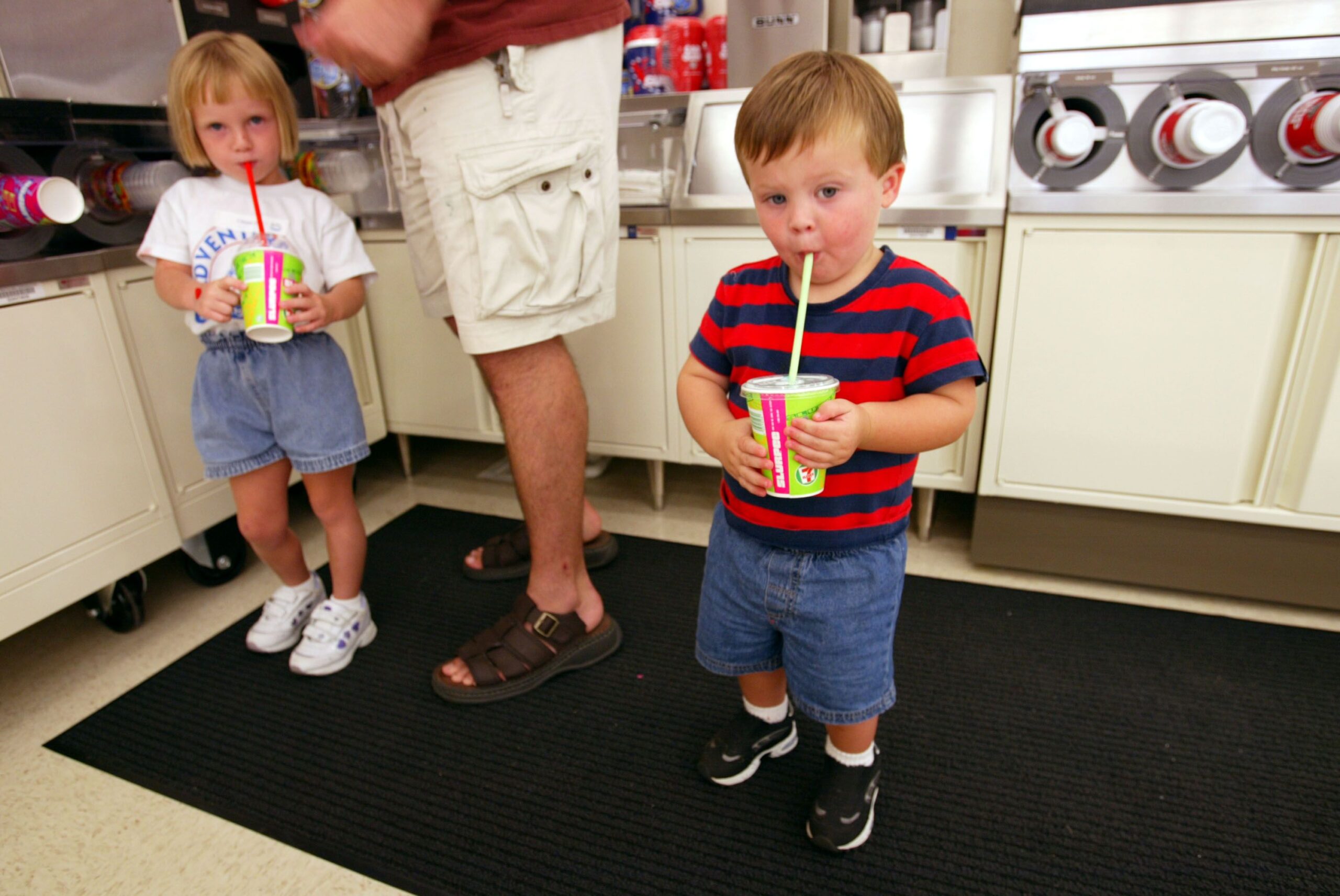 Children drinking Slurpees