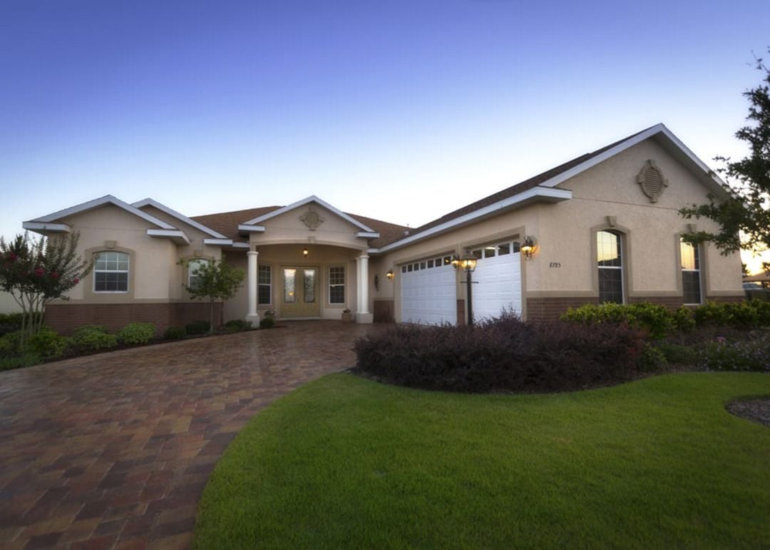 One story luxury house with immaculate front yard