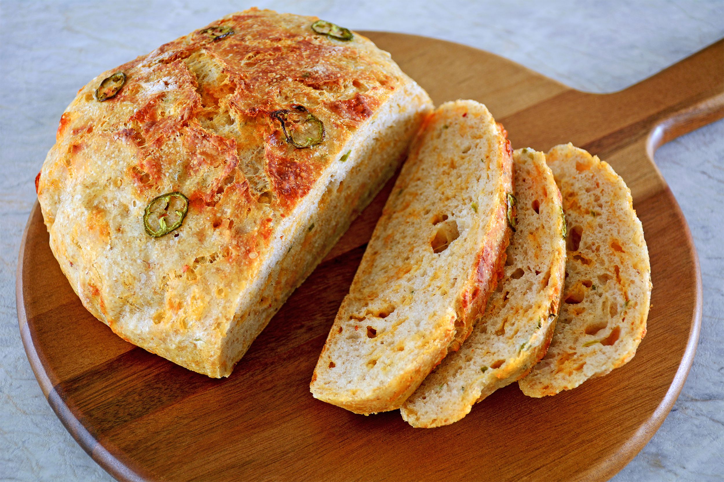 Rustic cheese loaf of bread