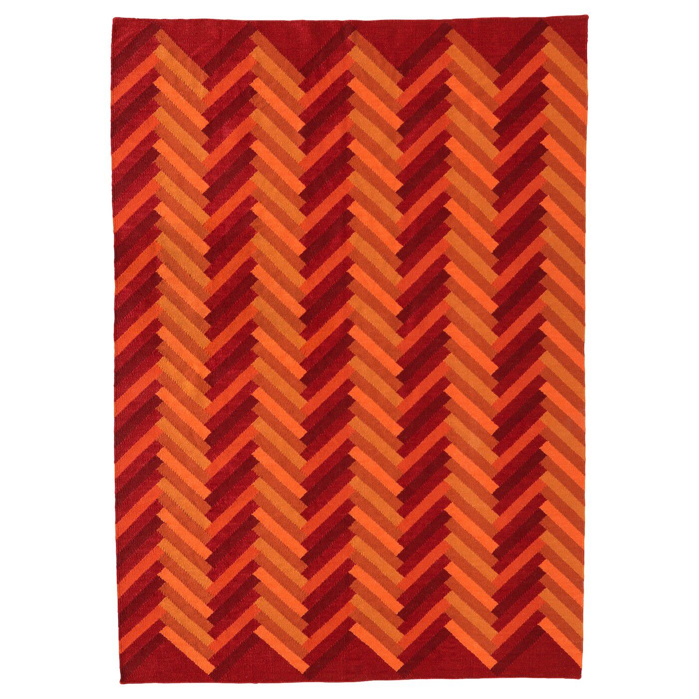 STOCKHOLM 2017 Rug, Flatwoven, Handmade/Zigzag Pattern Orange, 5'7
