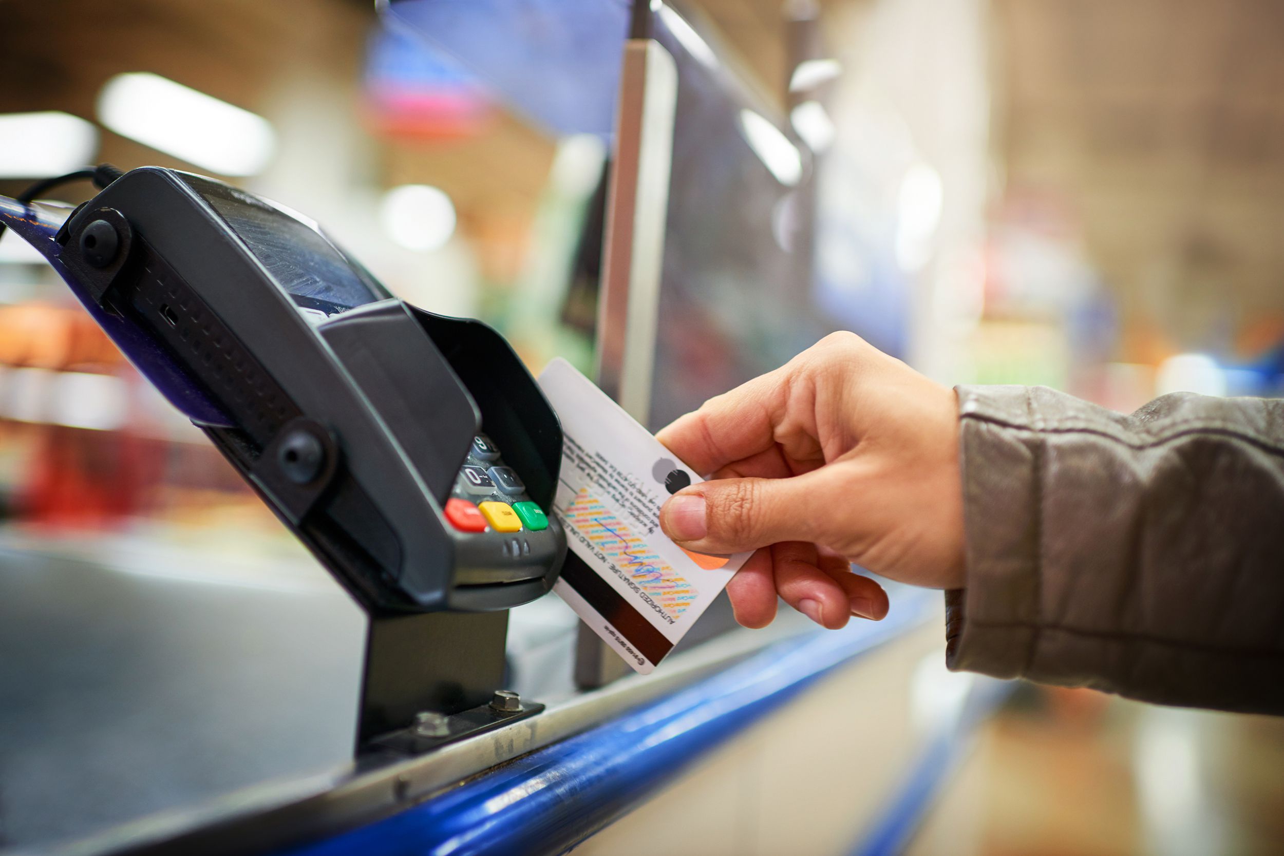 Swiping a credit card