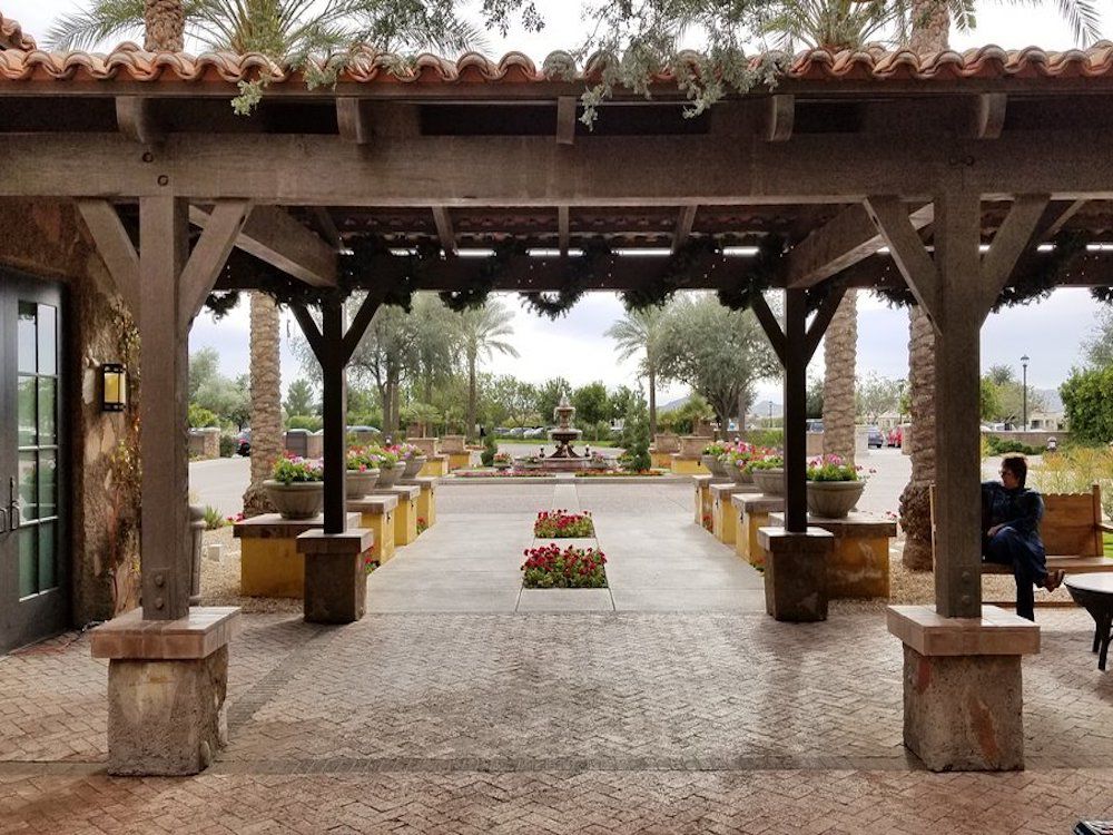 Arizona Trilogy at Encanterra view of entrance and fountain