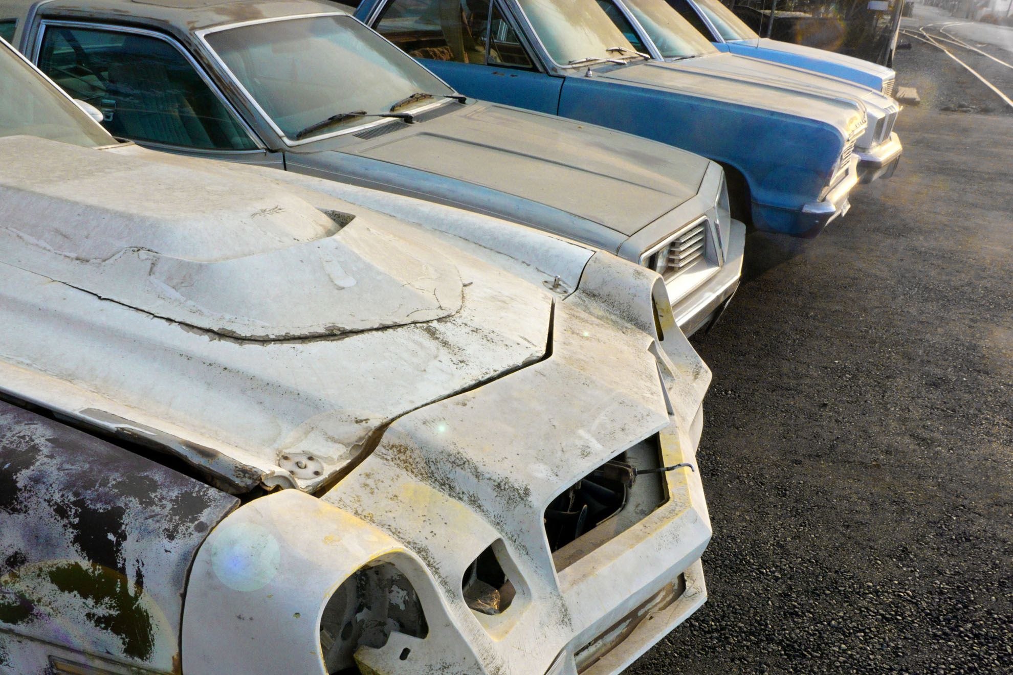old cars lined up