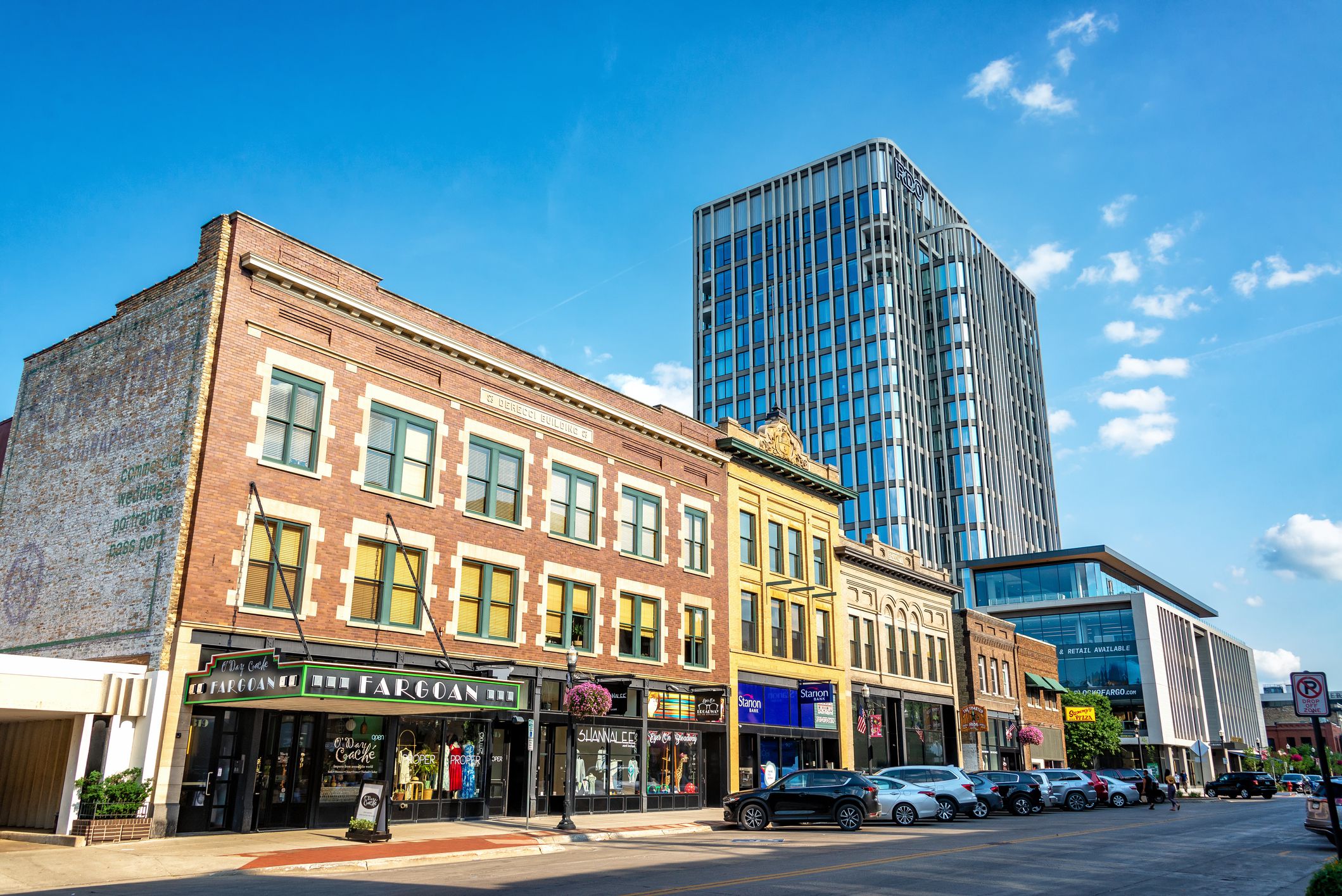 FARGO, ND - JULY 2, 2021: View of downtown Fargo, ND