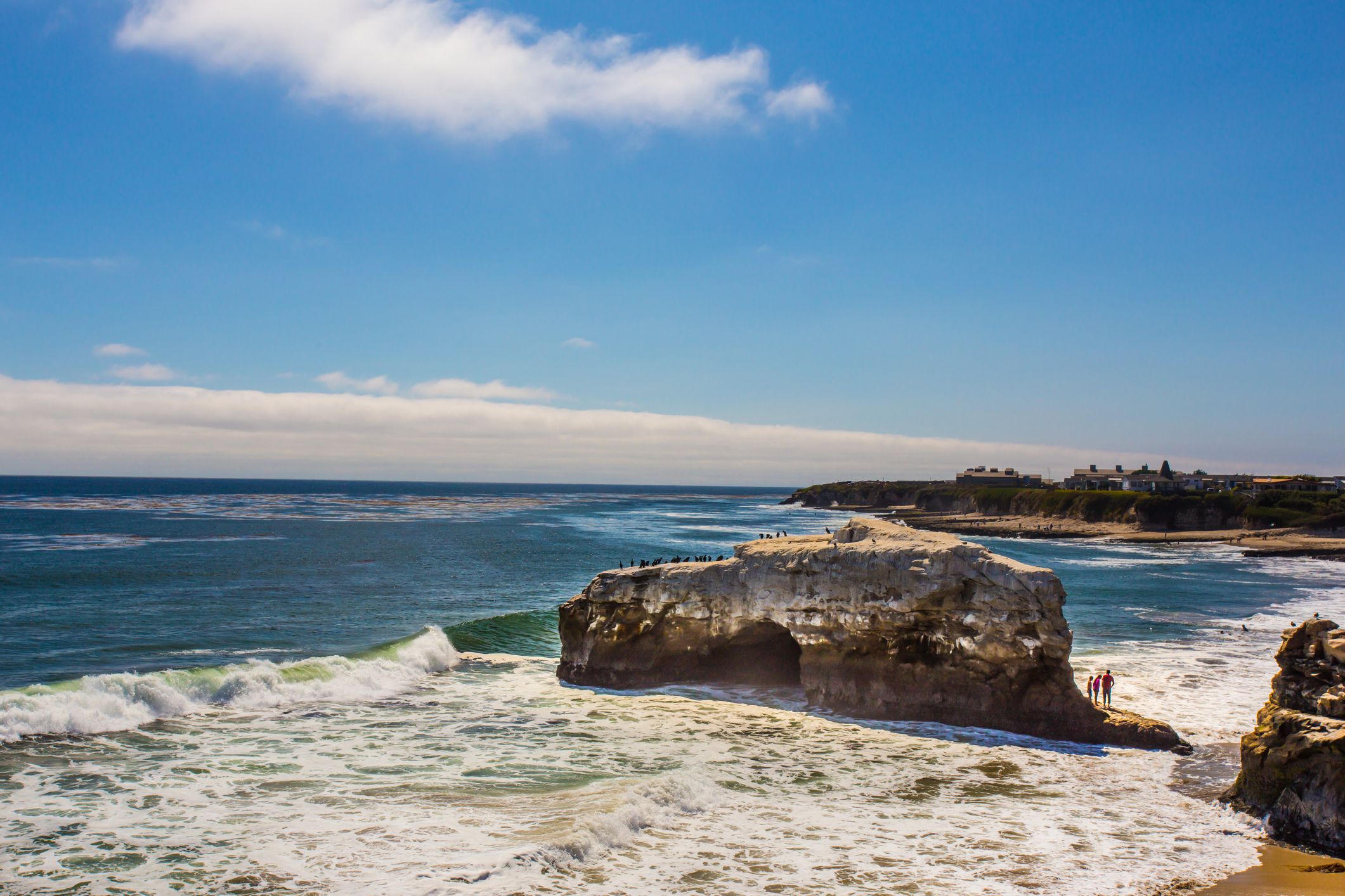 Natural Bridge State Beach in Santa Cruz California on a sunny day.