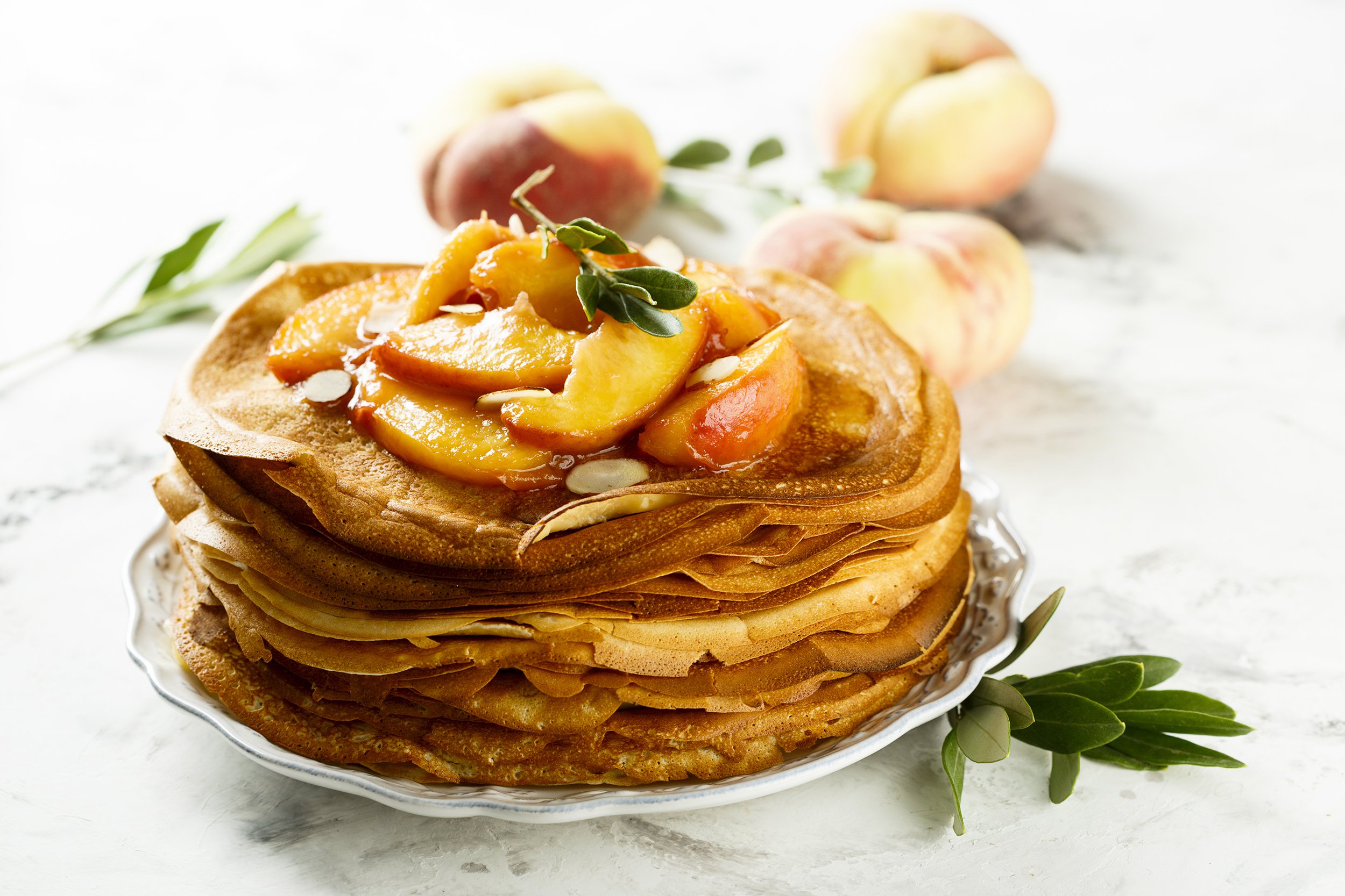 Peach Bourbon Pancakes