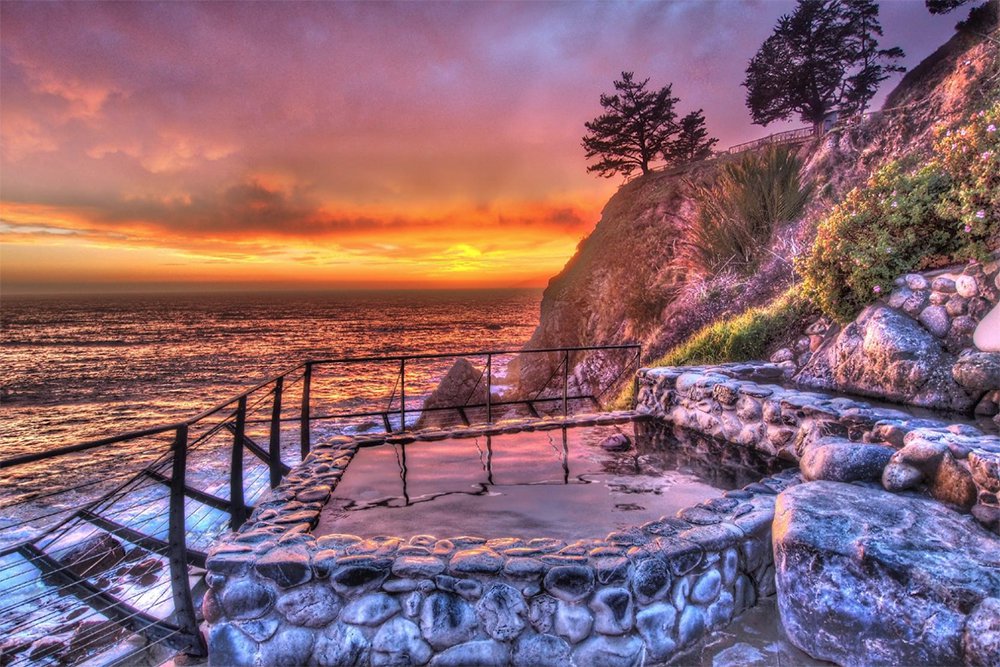 Slates Hot Springs at the Esalen Institute, Big Sur, California