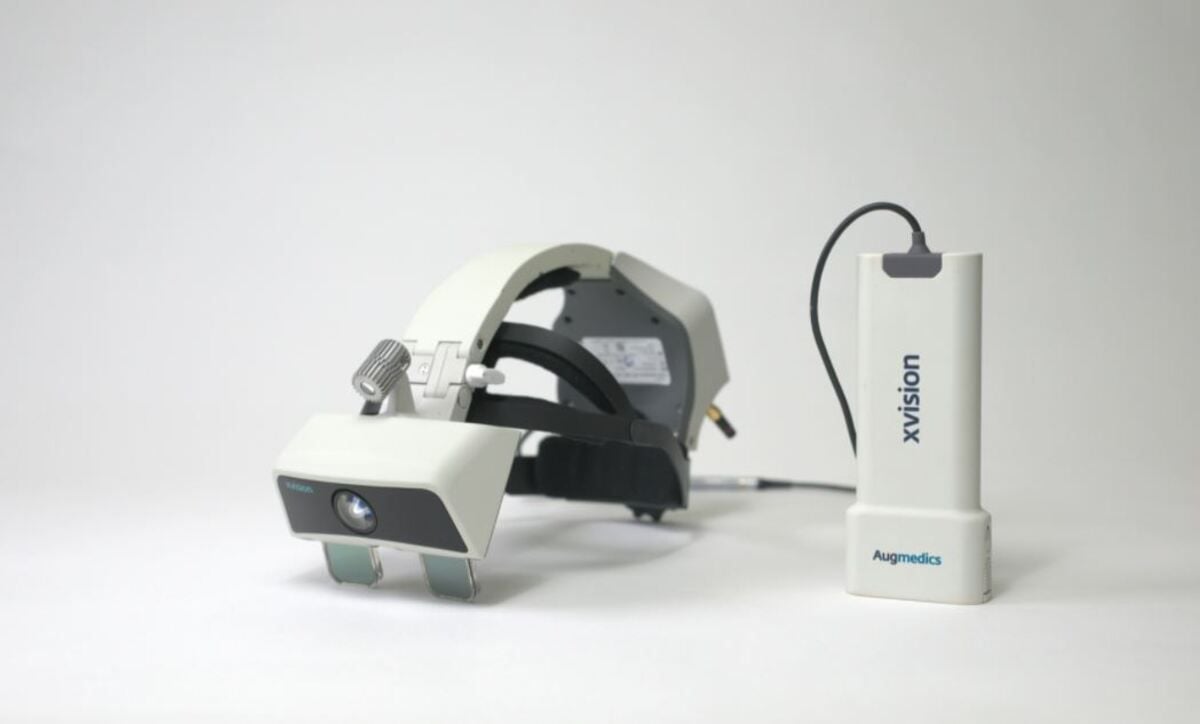 Augmedics xvision Surgical Headset on a white background