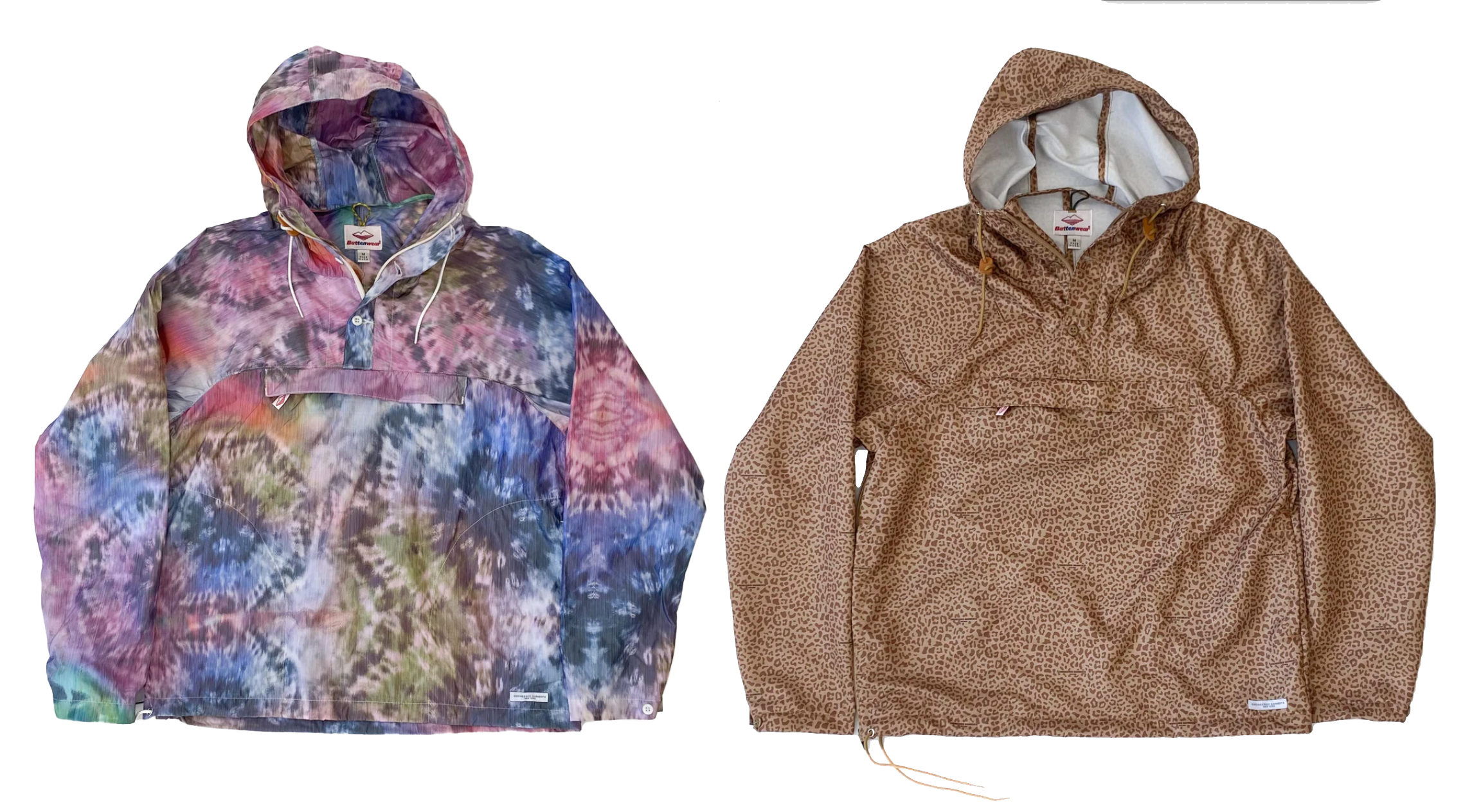 Battenwear Packable Anoraks in Tie-Dye and Leopard
