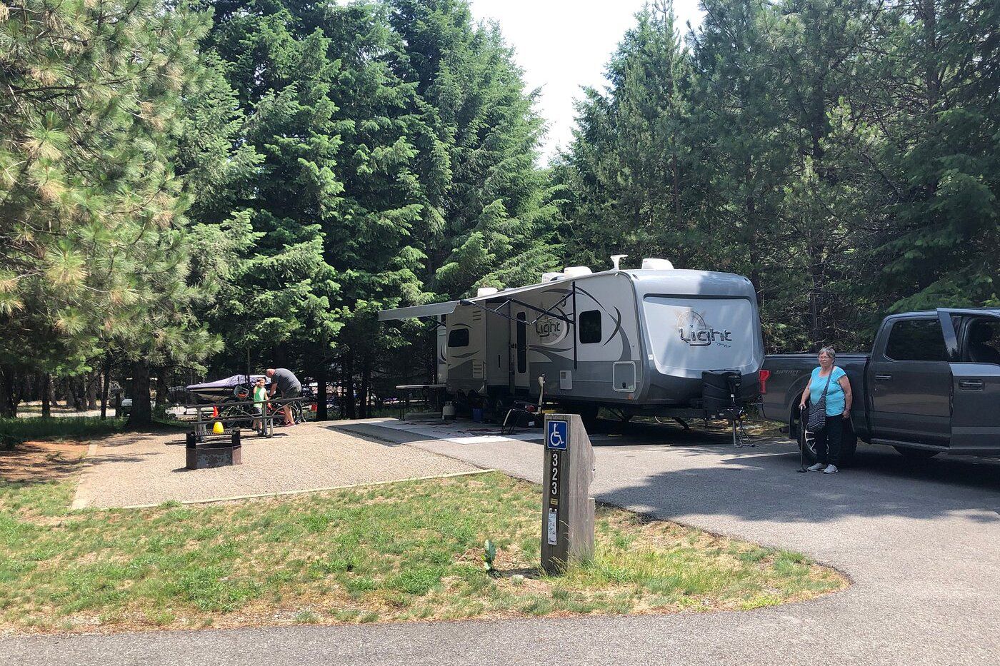 Farragut State Park, Athol, Idaho, RV parked on lot