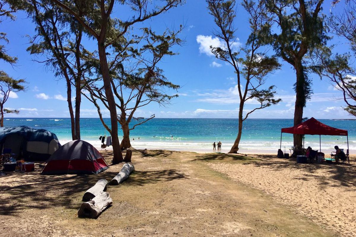 Malaekahana State Recreation Area, Kahuku, Hawaii, beach and ocean