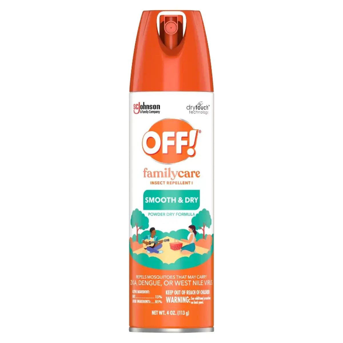 OFF! FamilyCare Mosquito Repellent Smooth & Dry, 4 oz