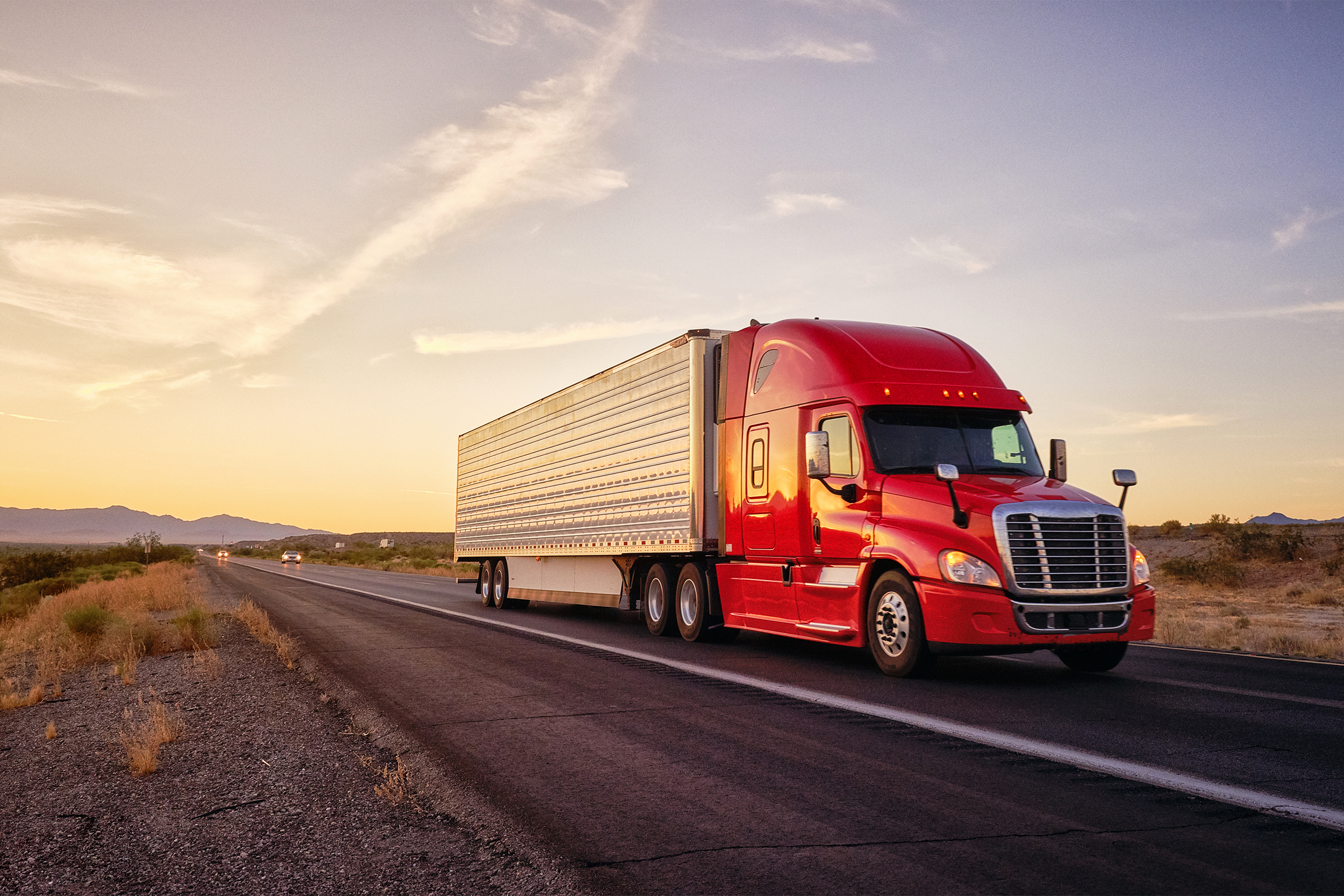 Semi truck on open road