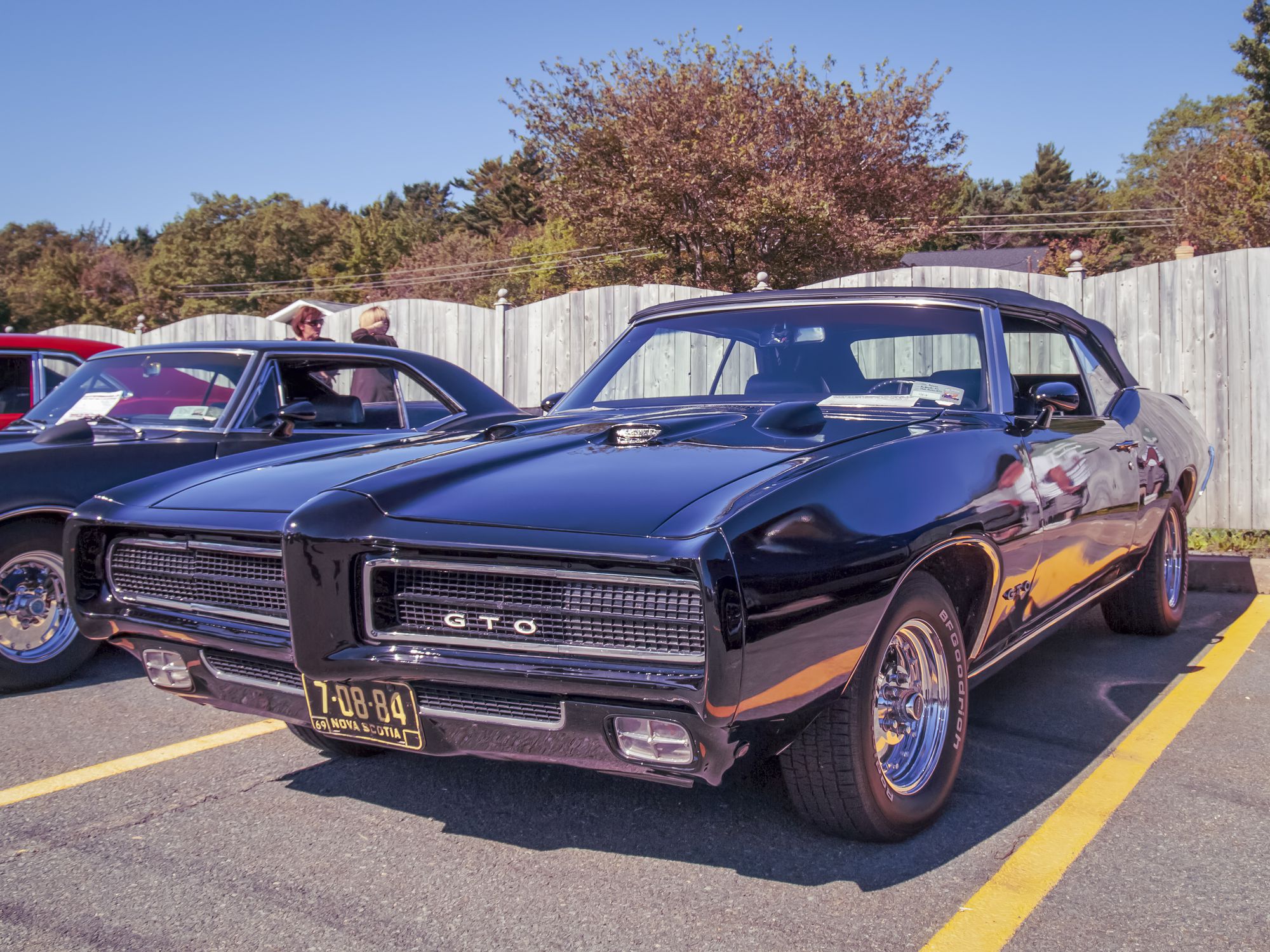 Bedford, Nova Scotia, Canada - September 16, 2012 : 1969 Pontiac GTO convertible at Annual Memory Lane Show & Shine, Bedford Place Mall.