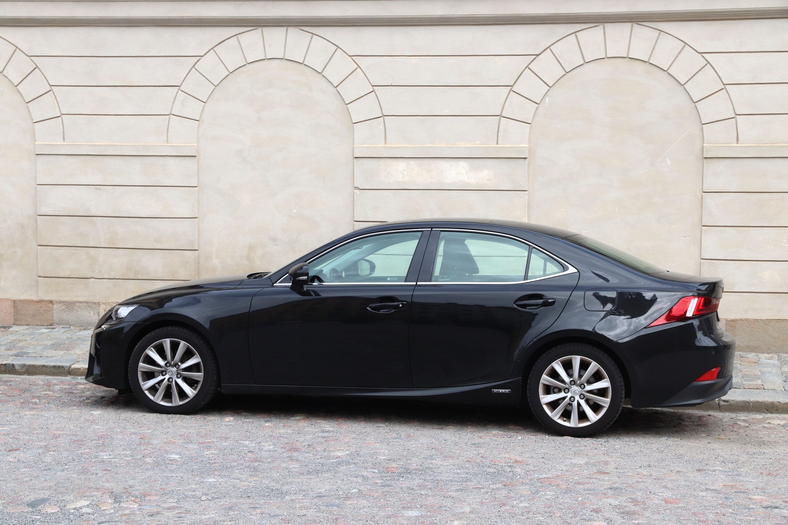 Hybrid Lexus IS 300 parked in Stockholm, Sweden. There are 4.8 million passenger cars registered in Sweden.