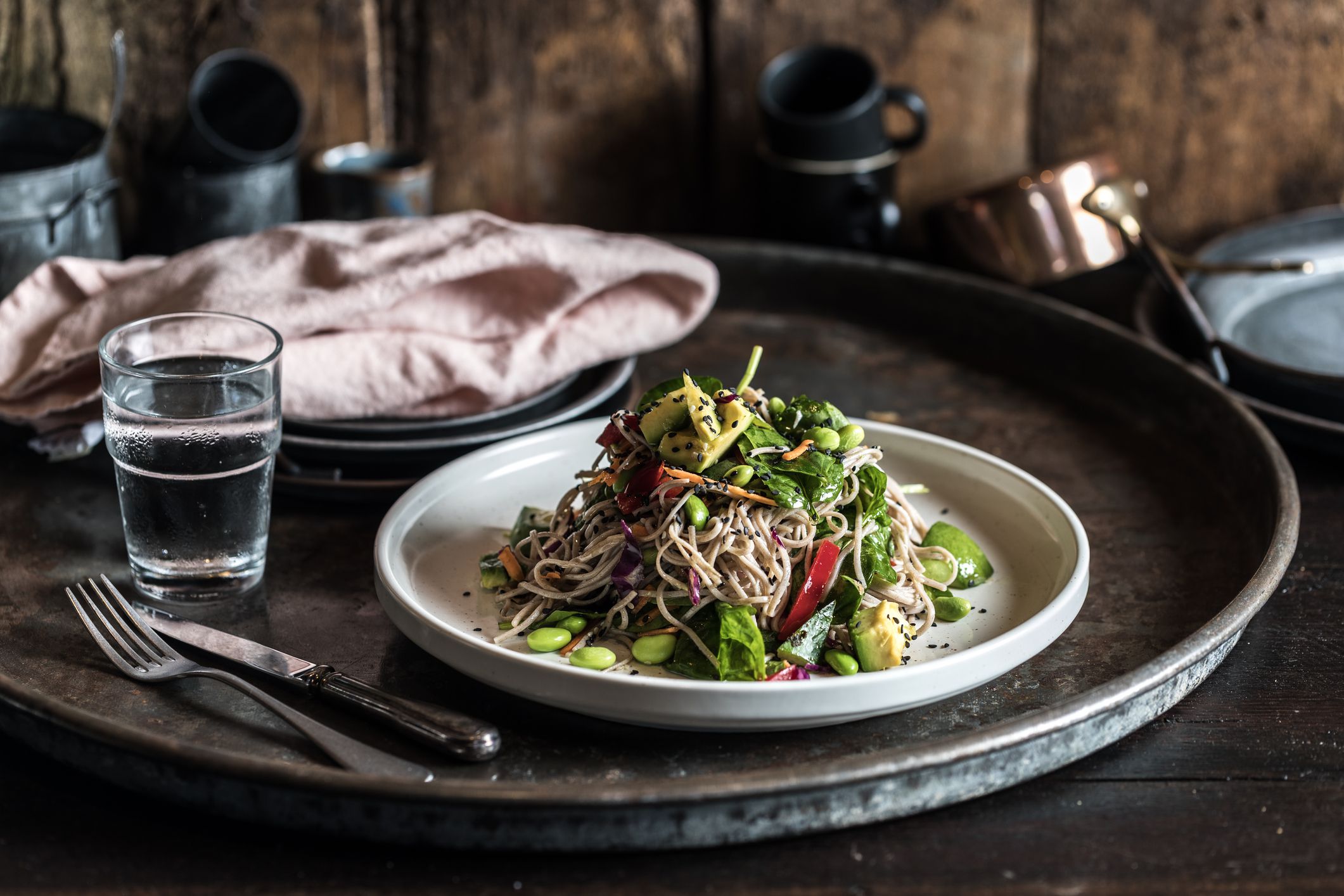 Gourmet Cafe Asian Soba Noodle Salad with Edamame