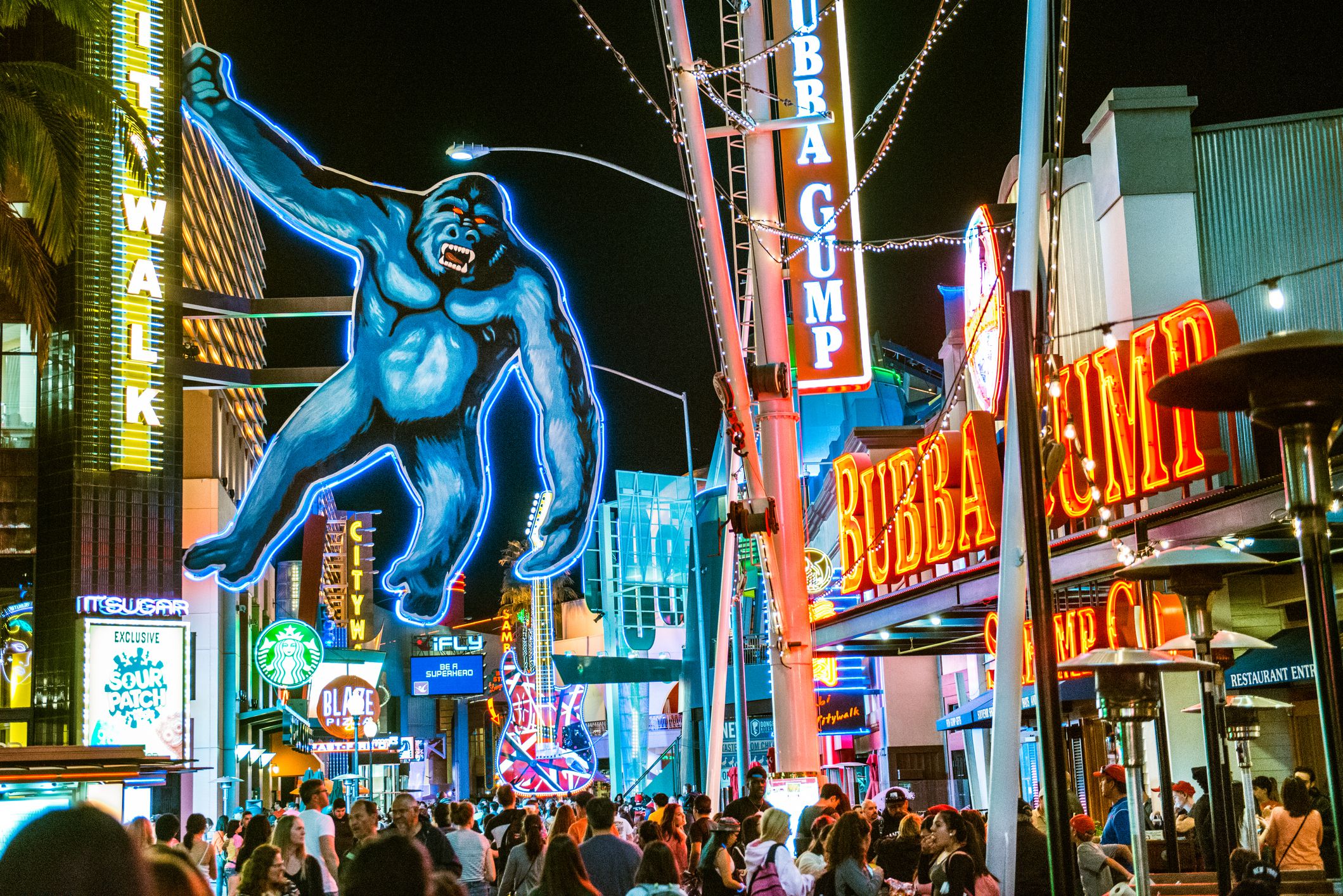 Los Angeles, United States - March 24, 2016: Universal CityWalk Hollywood is a three-block entertainment, dining and shopping promenade north of Los Angeles.