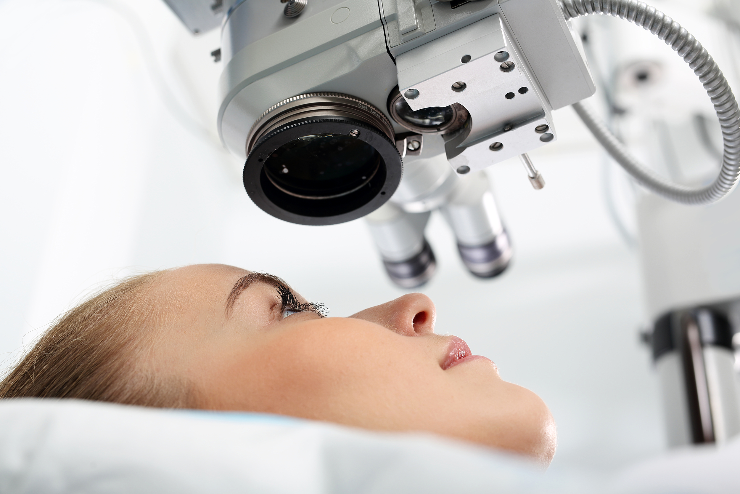 woman receiving lasik surgery