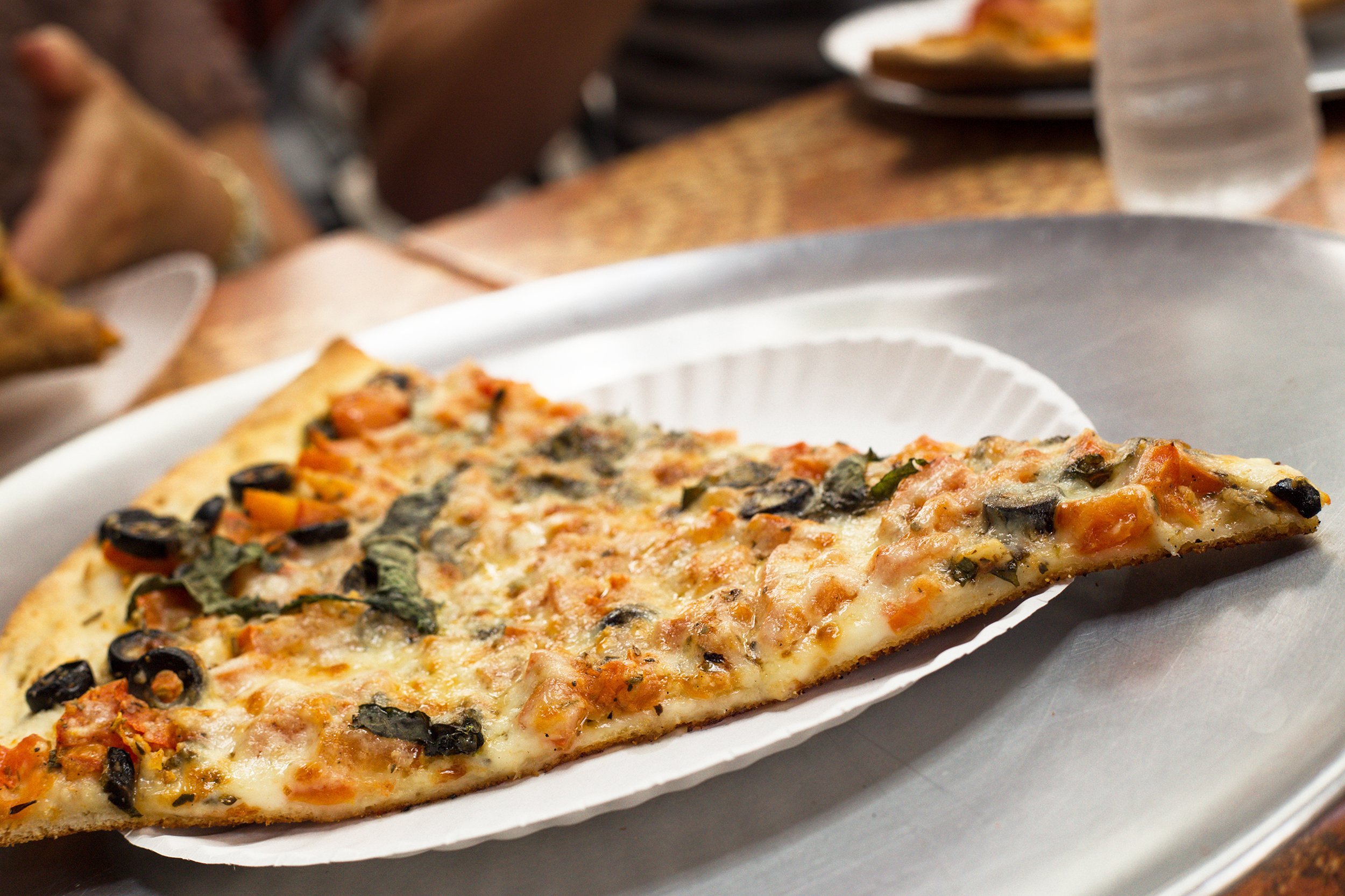 slice of traditional New York style pizza