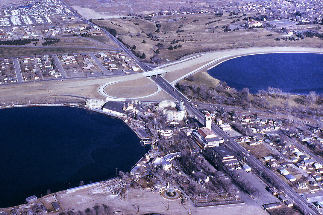 Aerial view of Lakeside Amusement Park