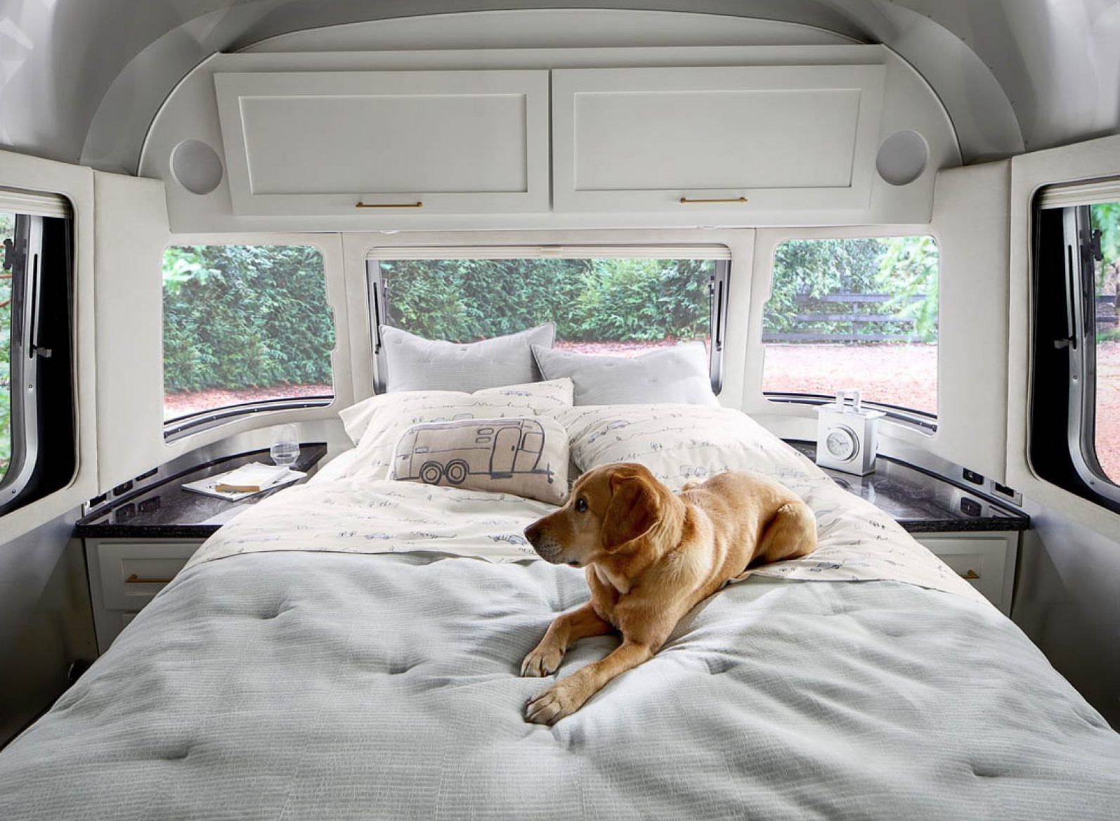 Airstream X Pottery Barn Bedroom with Dog