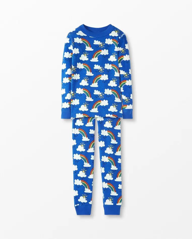 Hanna Andersson Kids' Long John Pajamas in rainbow print