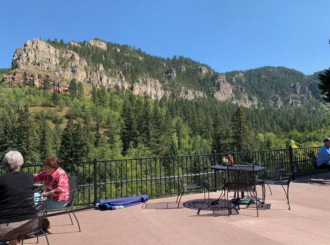 View from outdoor patio at Latchstring Restaurant in South Dakota