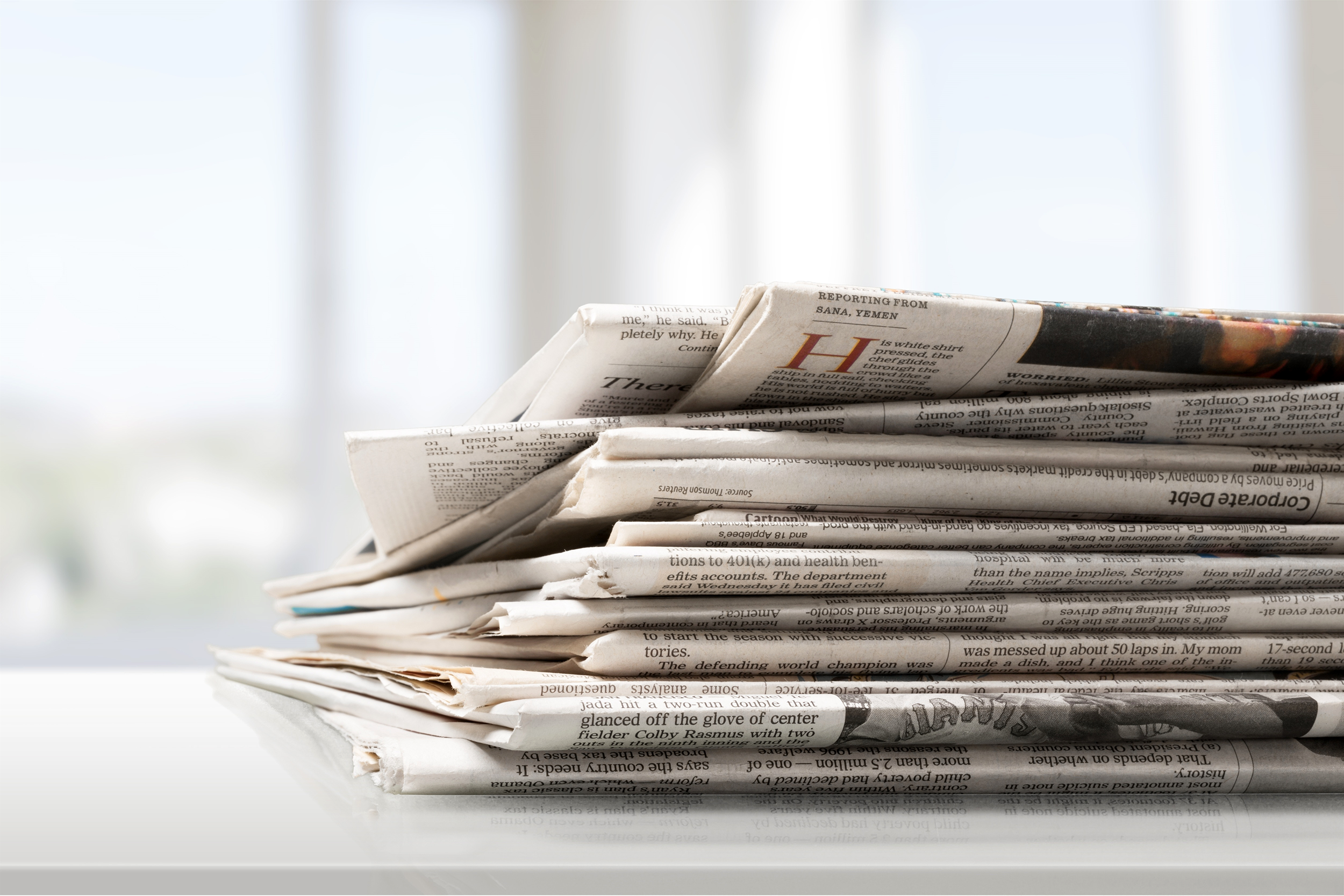Stack of newspapers