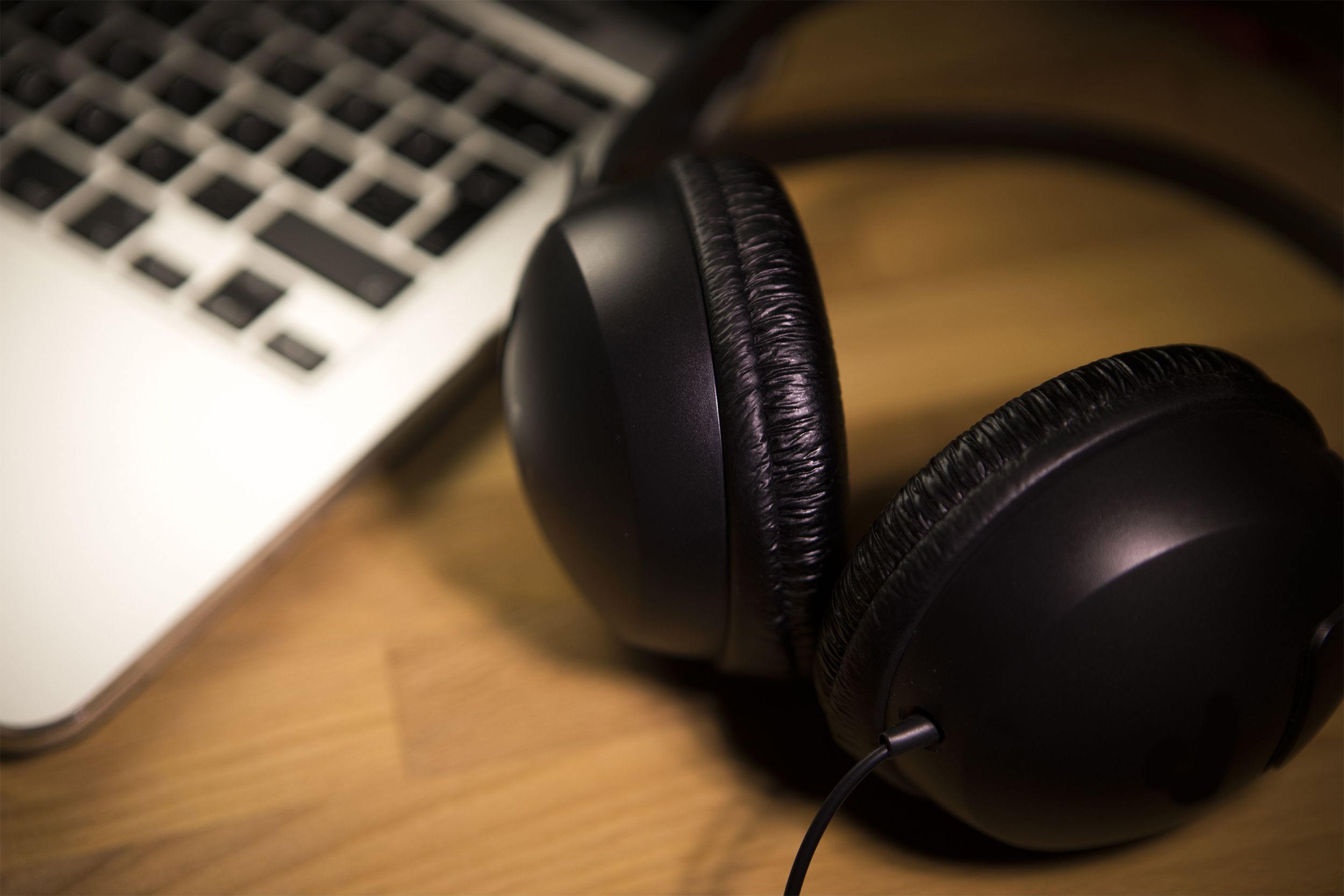Headphones and laptop