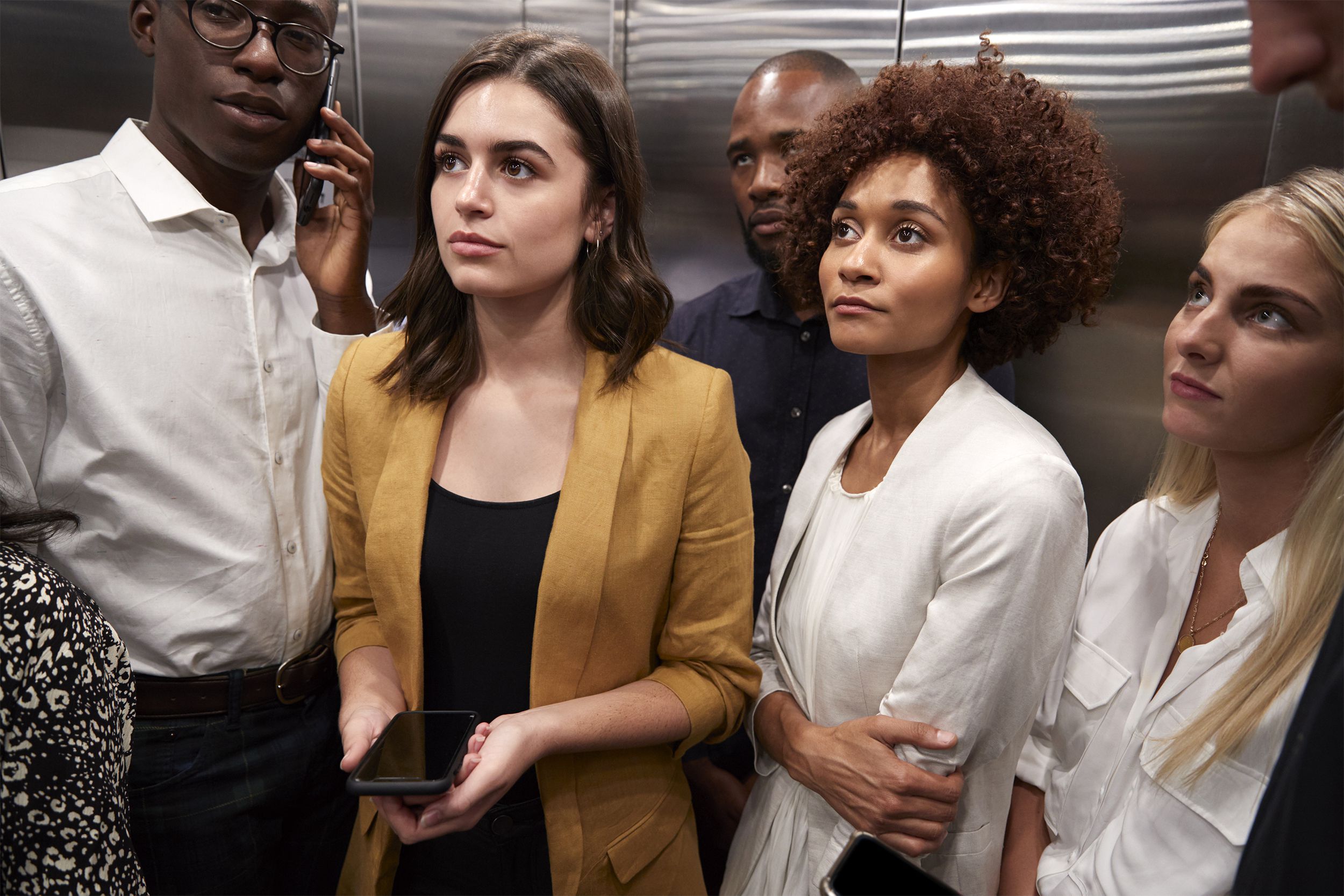 Crowded elevator