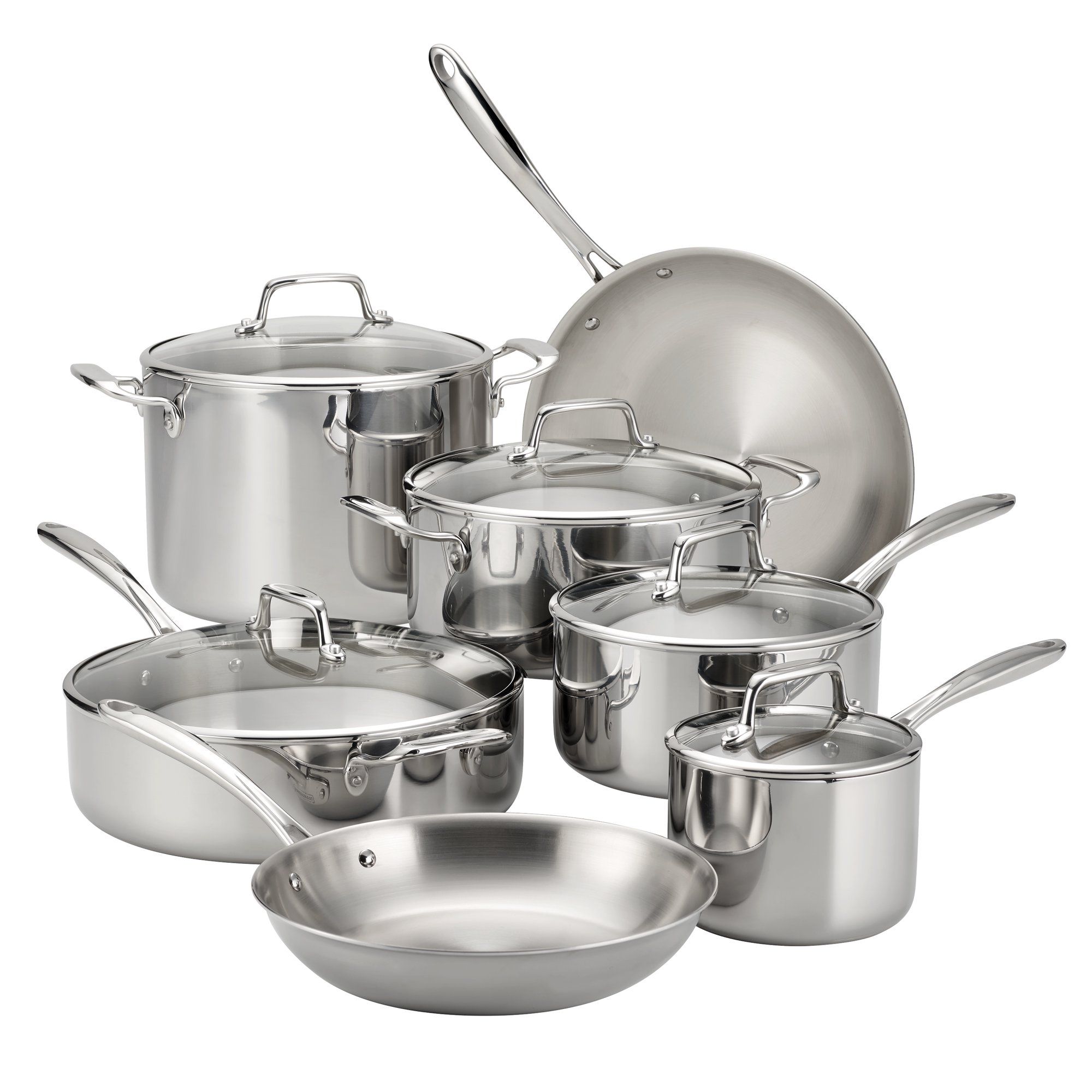 Tramontina 12-Piece Stainless Steel Tri-Ply Clad Cookware