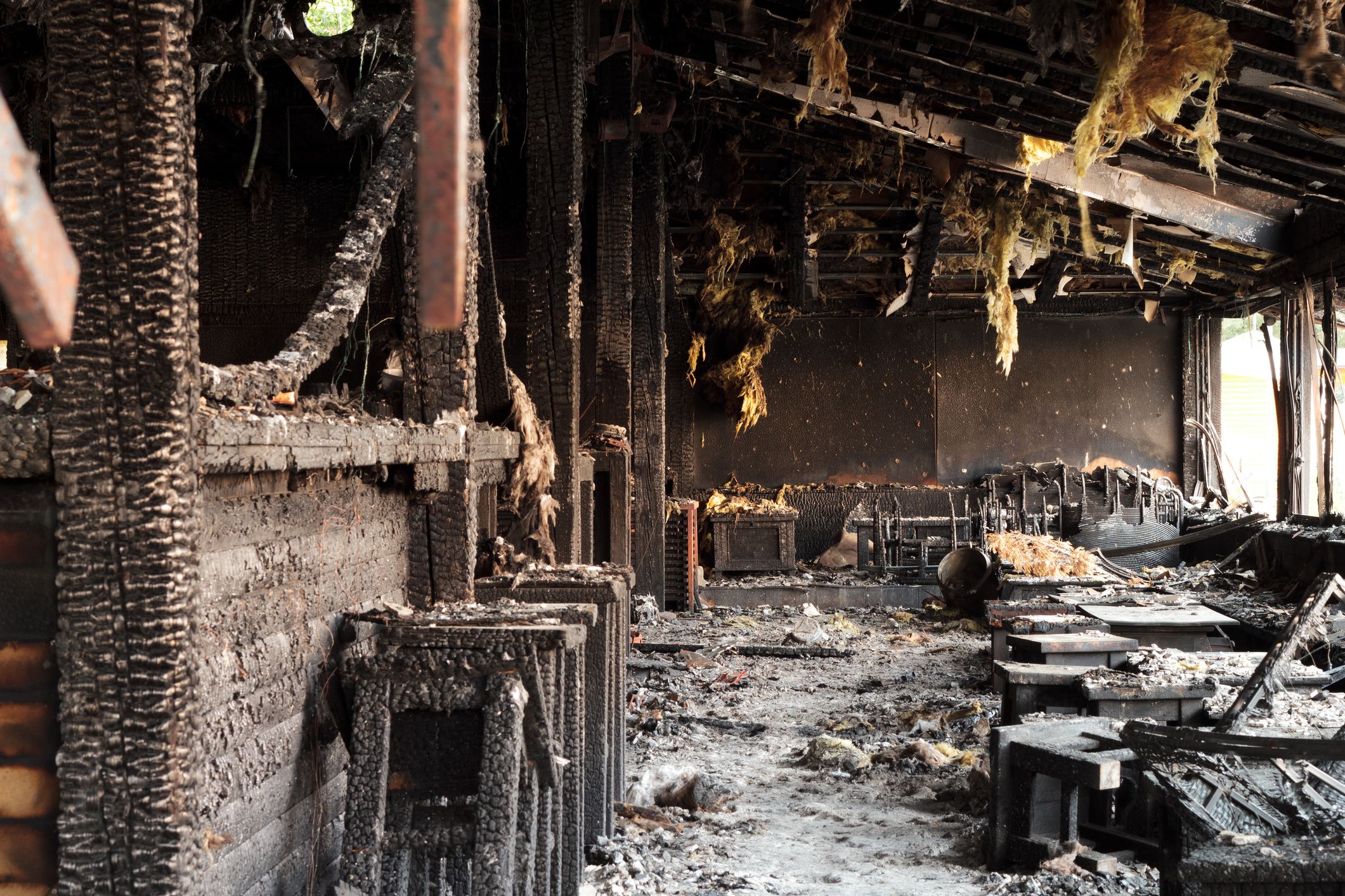 House burnt down interior