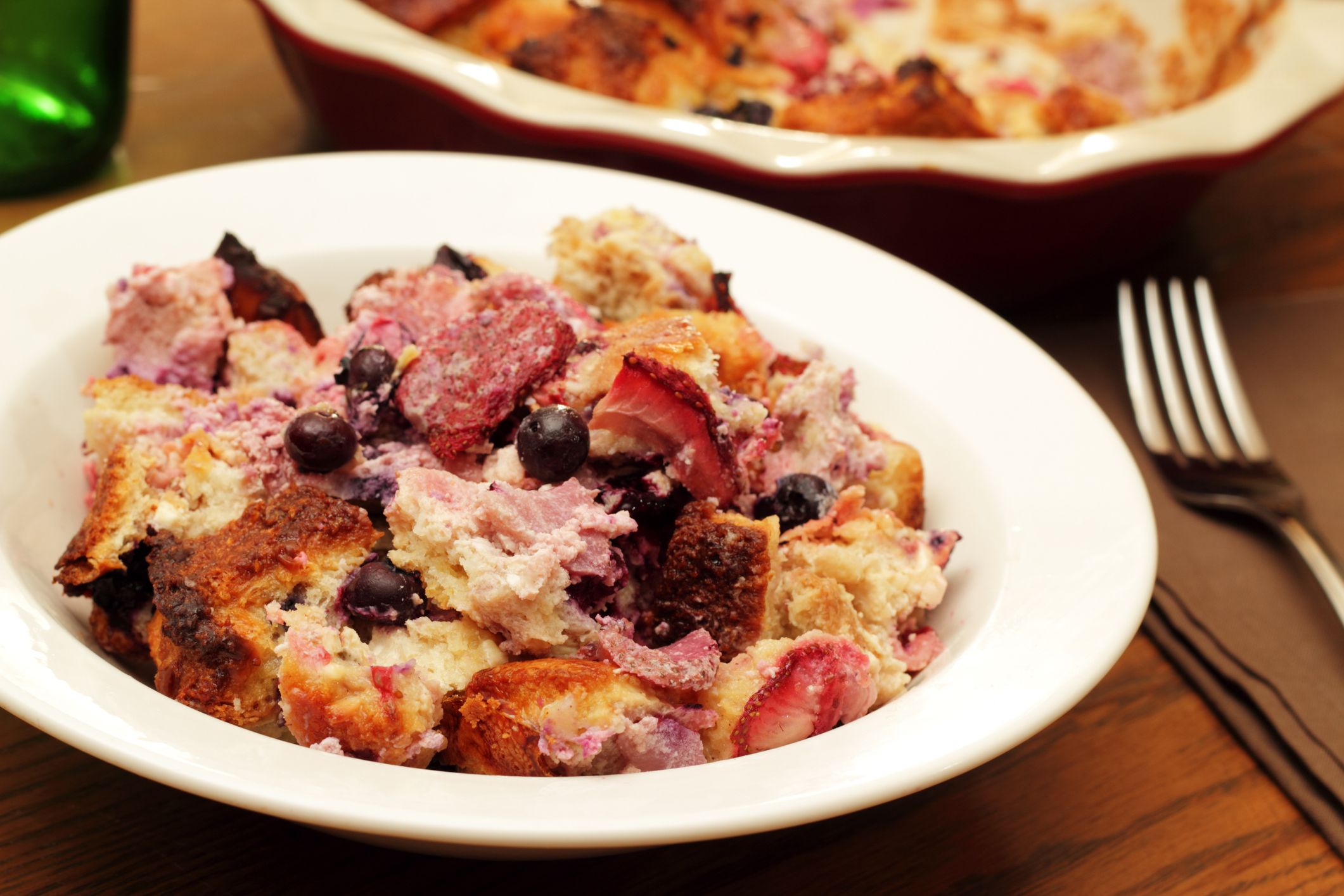 Bread pudding infused with fresh strawberries and blueberriesPlease see some similar pictures from my portfolio: