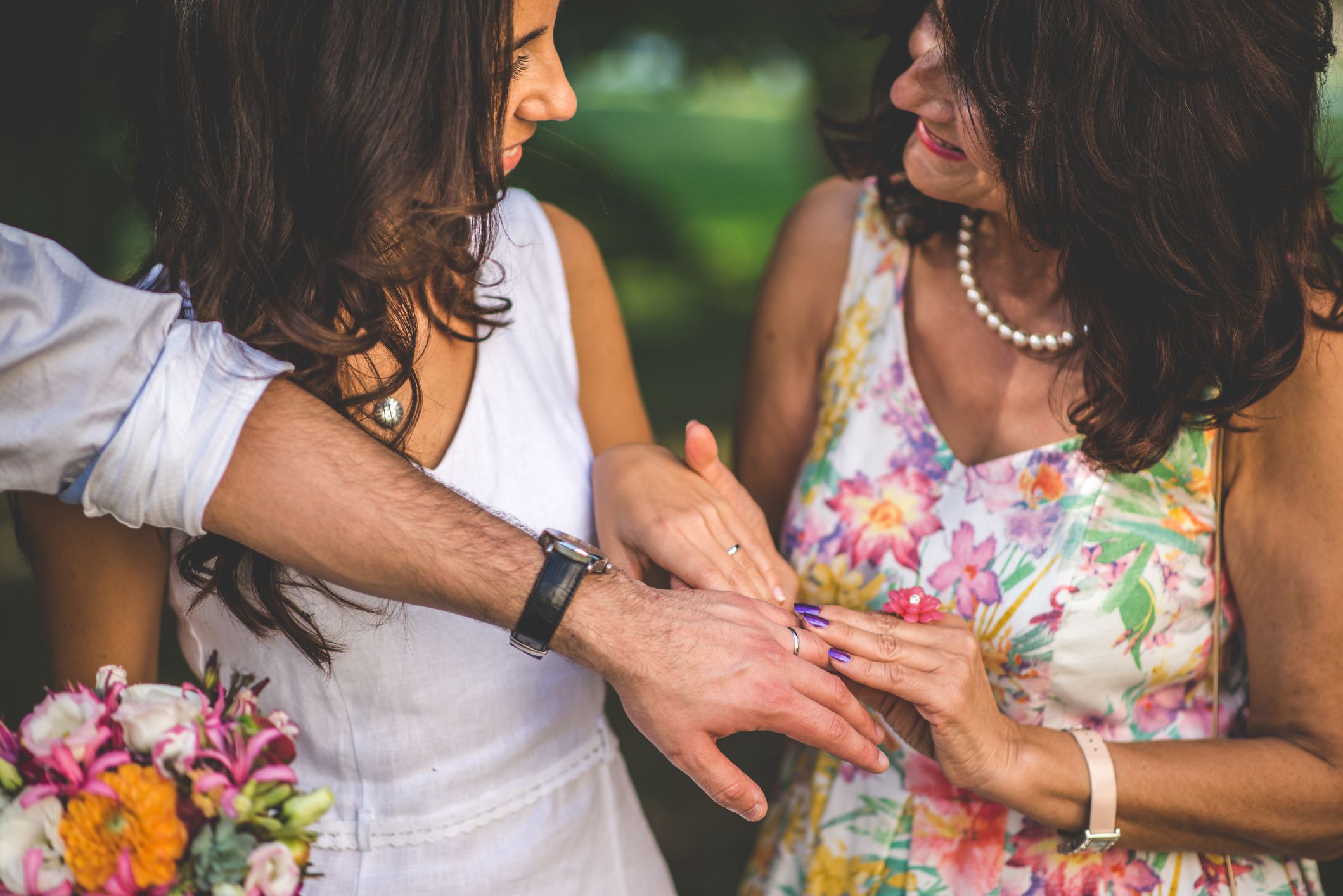 Mother Congratulating her Daughter on a Wedding day