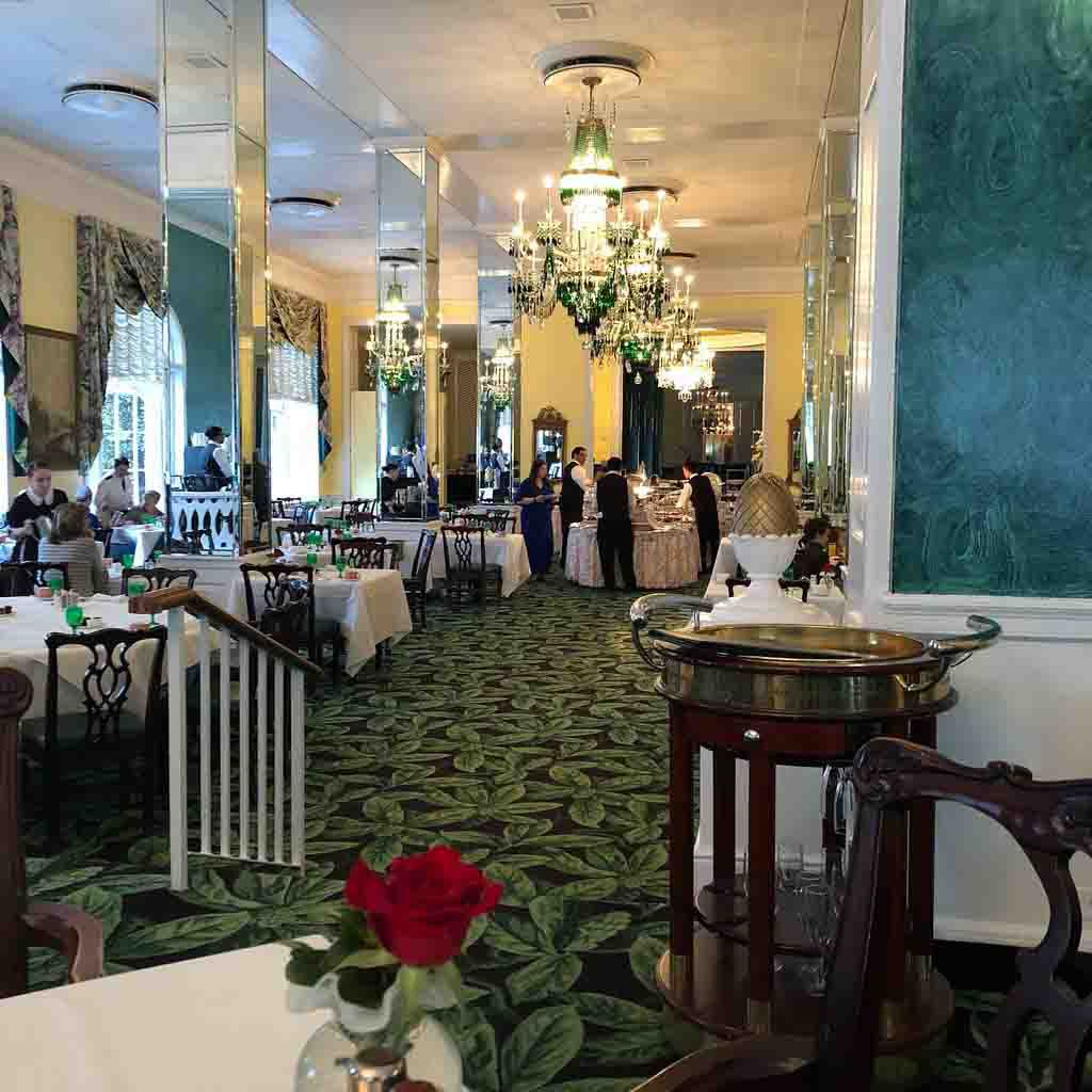 main dining room interior at greenbrier resort