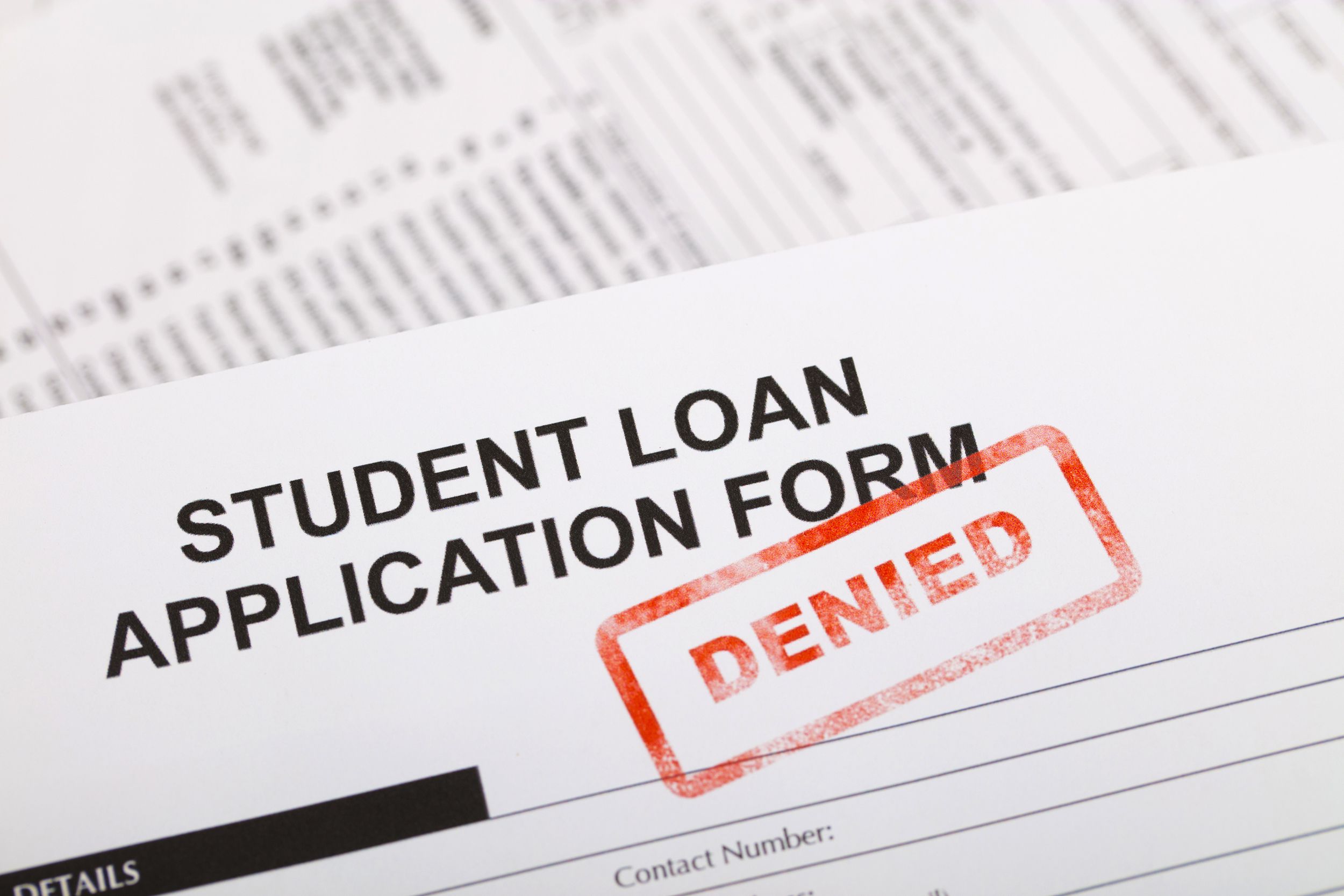 student loan application form denied