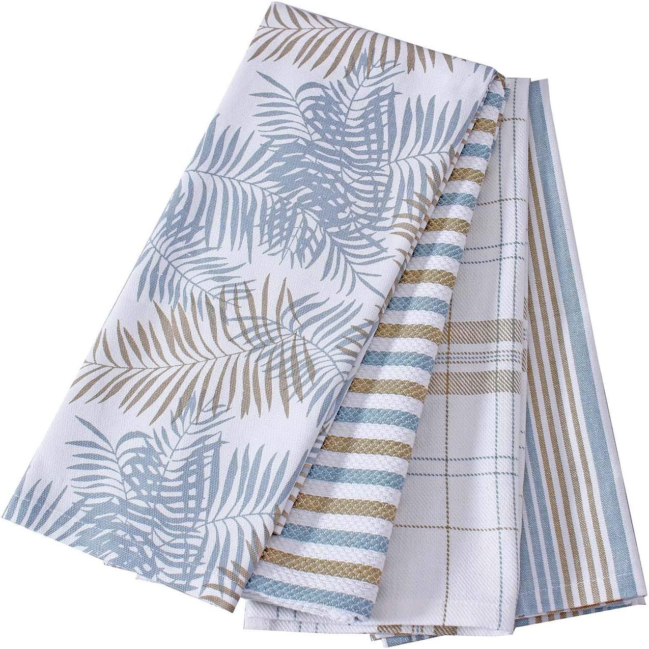 ANA Eco-Friendly 100% Cotton Dishcloth Towels, Marino Leaf