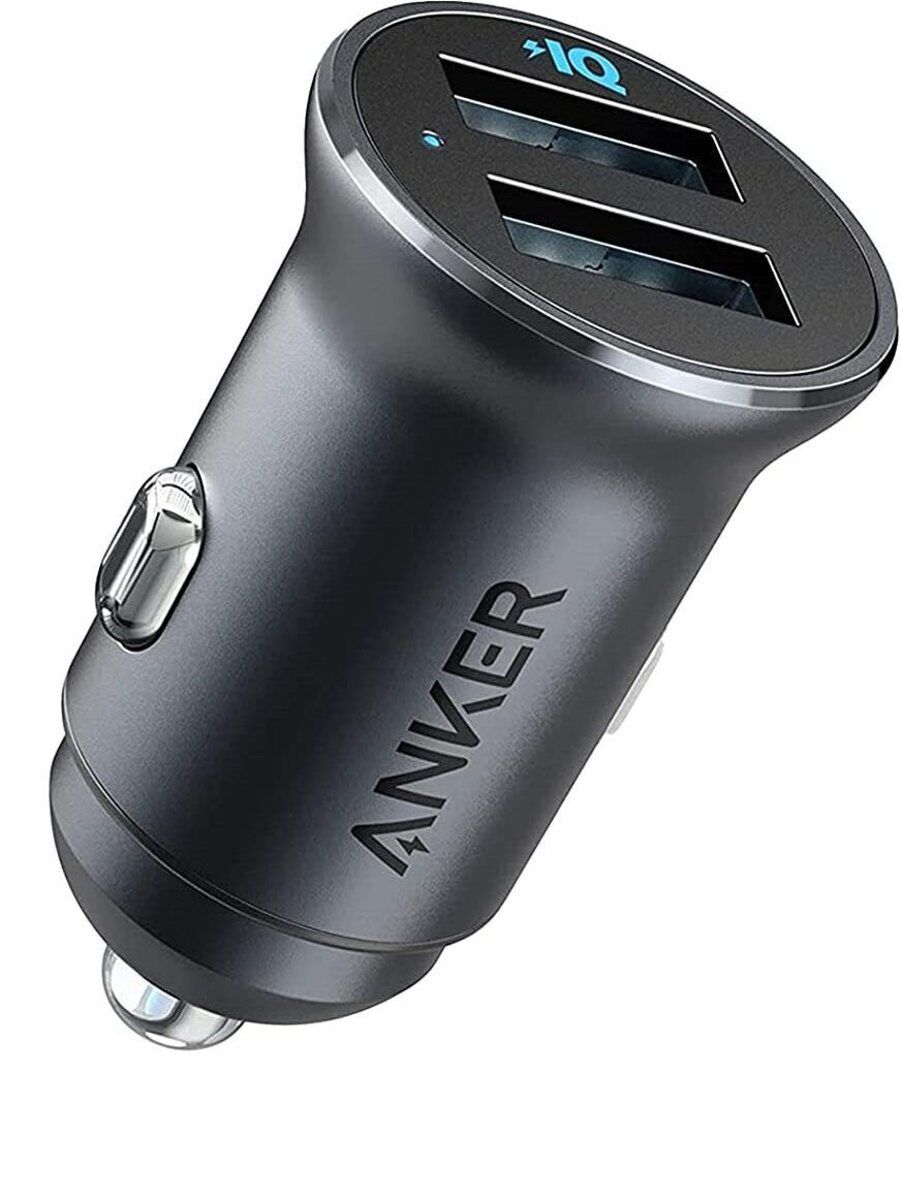 Anker Mini Aluminum Alloy 24W Dual USB Car Charger Black