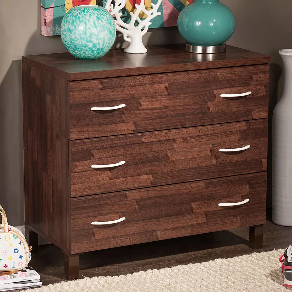 Baxton Studio’s 3 Drawer Dresser